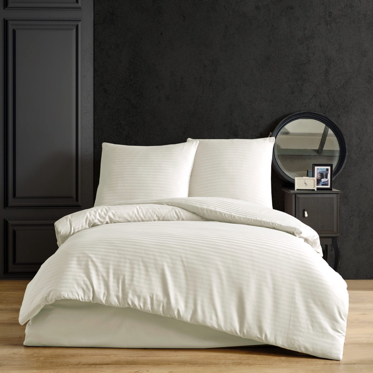 Nordqueen Bettwäsche Nordqueen Satin Gestreift Bettwäsche, günstig online kaufen