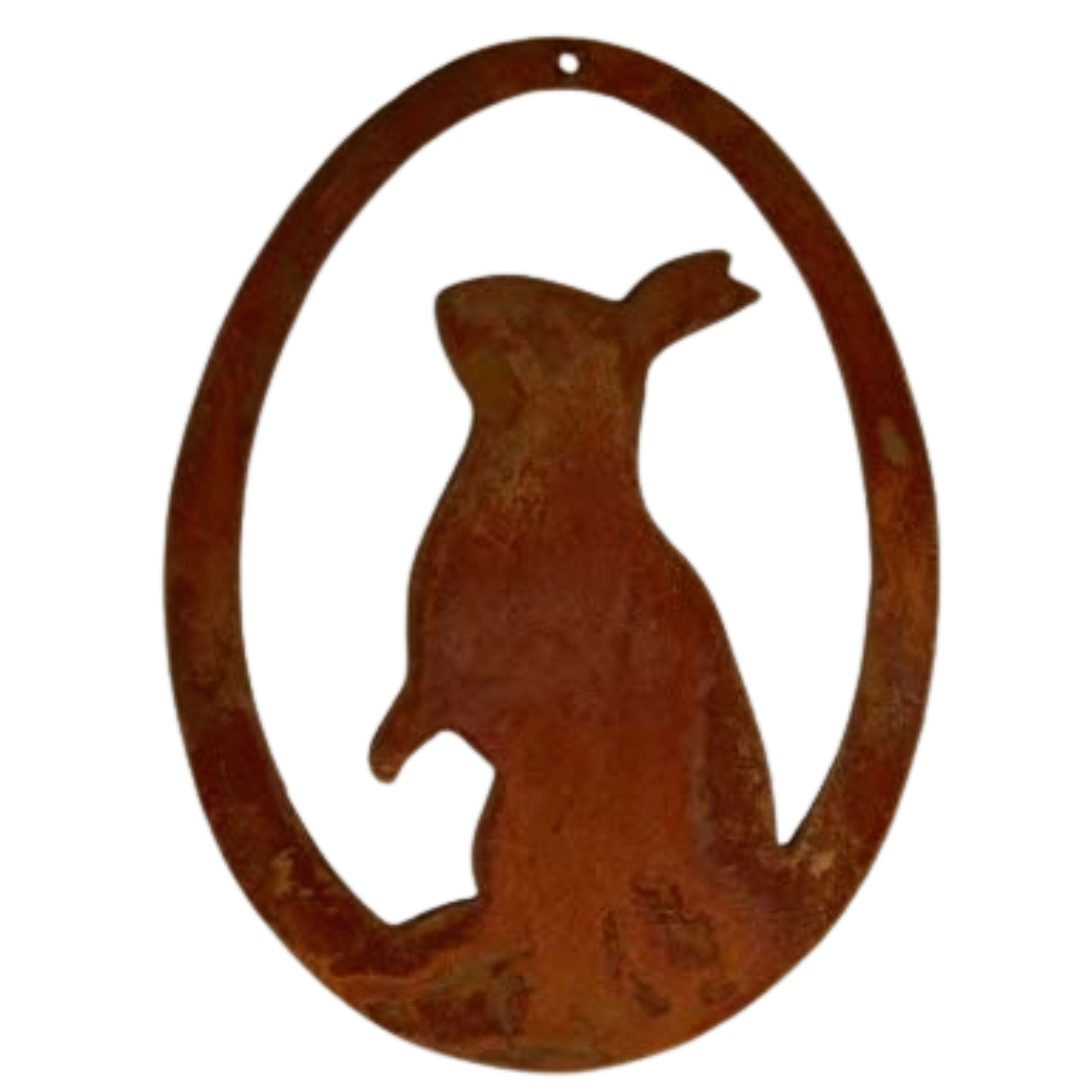 Osterfigur Hängedeko Osterei mit Hase Osterdeko Metall