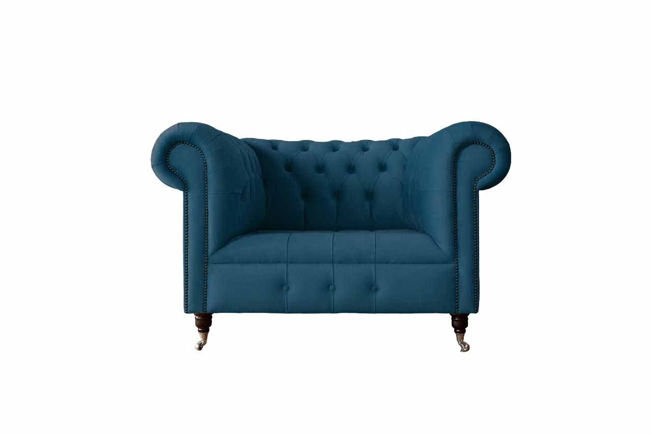 JVmoebel Sessel Sessel Polster Sofa Textil Chesterfield Couchen 1 Sitzer Einsitzer, Made In Europe