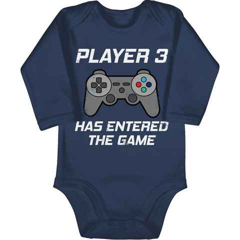 Shirtracer Shirtbody Player 3 has entered the game Controller grau Zur Geburt