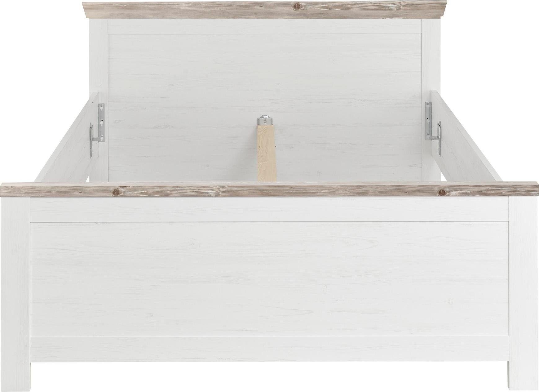 Home affaire Bett Florenz Doppelbett Landhausstil Bettgestell (100,140 oder 180/200cm), aus FSC®-zertifiziertem Holzwerkstoff, in 3 Breiten