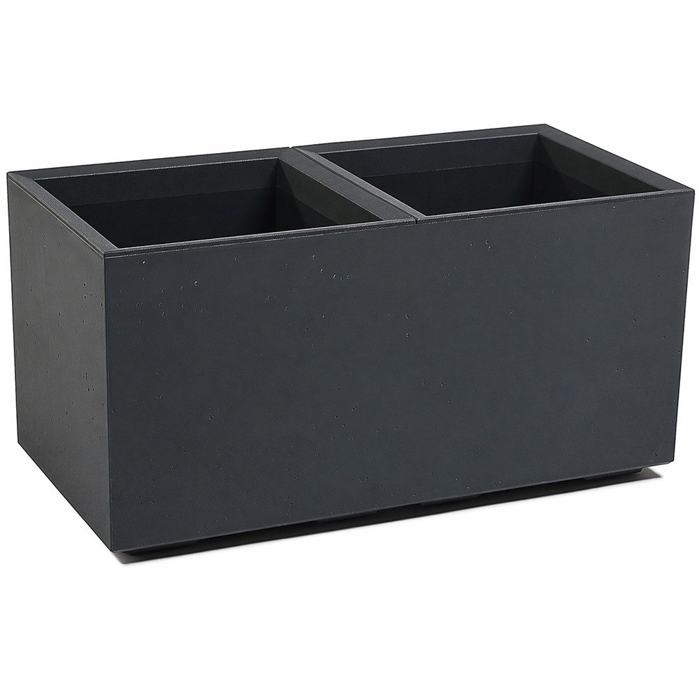 ONDIS24 Pflanzkübel Caro Beton Optik Blumenkübel mit Rollen aus Kunststoff 100% Recycled, frostsicher und UV-beständig