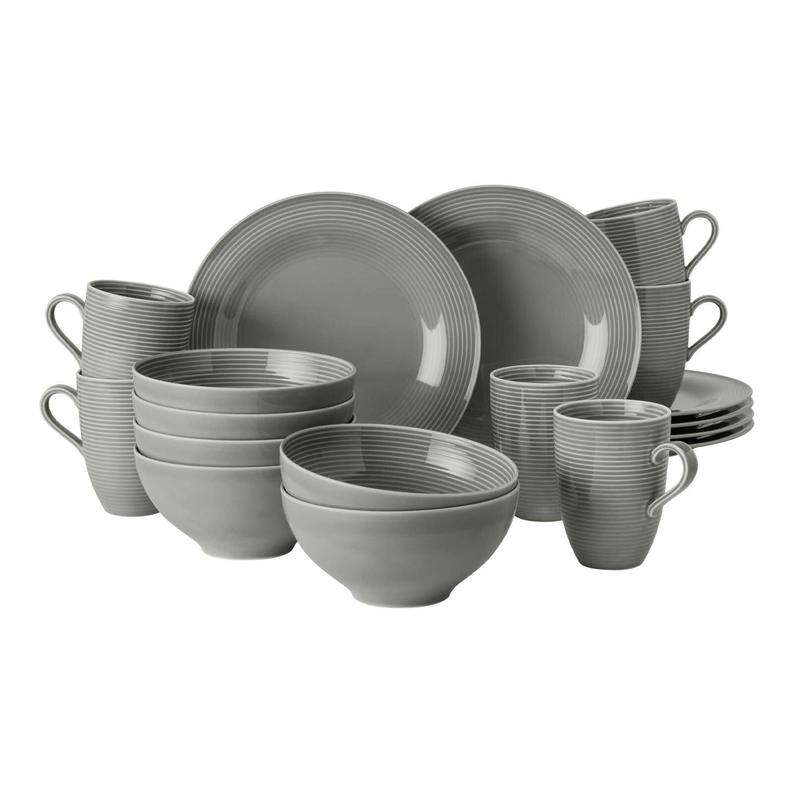 Seltmann Weiden Kombiservice Beat Color Glaze Frühstücks-Set 18er Set (18-tlg), Porzellan