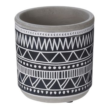 Progarden Blumentopf, Blumentopf / Übertopf Keramik 9cm Weiß Schwarz 1 Stück sortiert