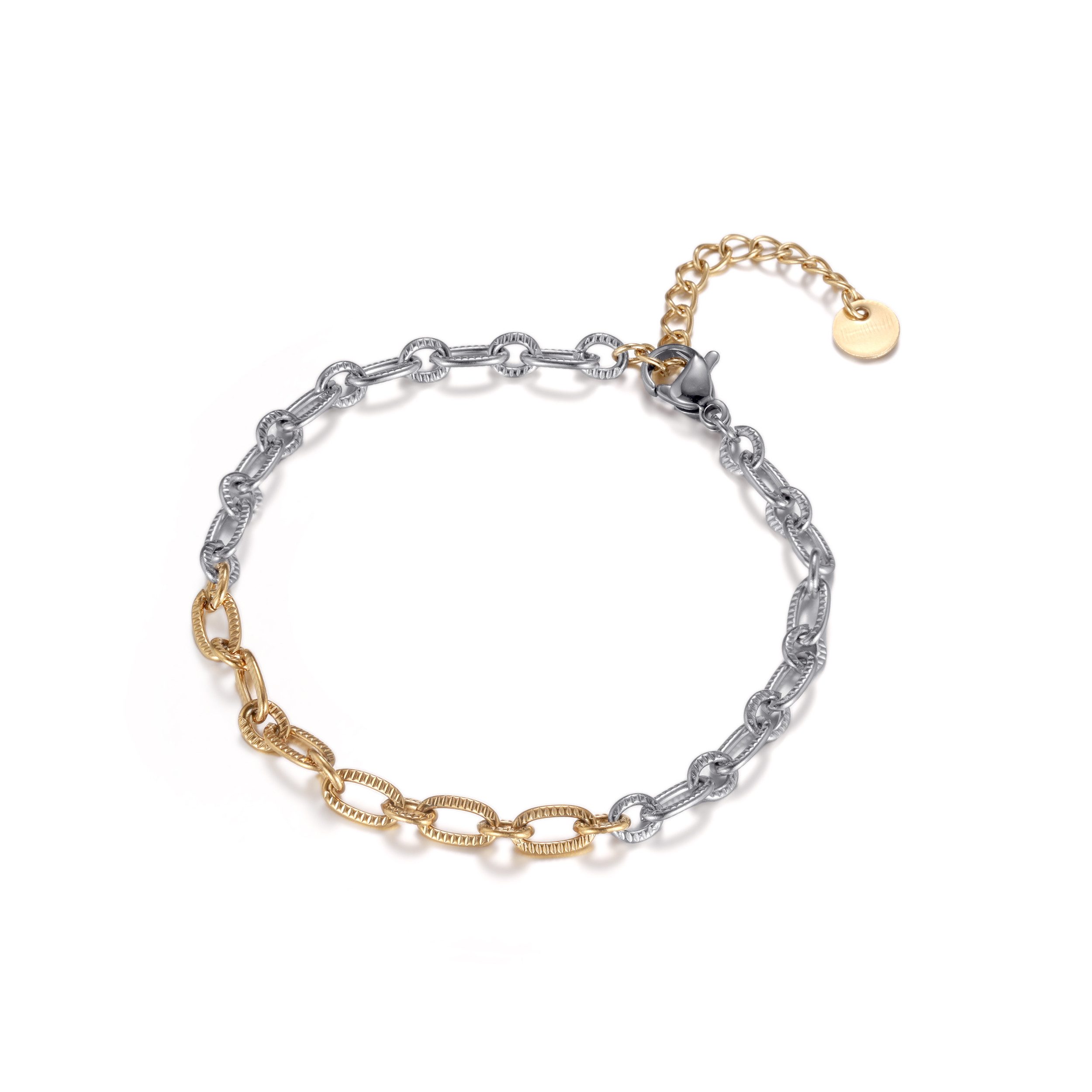 Firetti Armband Schmuck Geschenk Edelstahl Armschmuck Armkette Ankerkette Bicolor