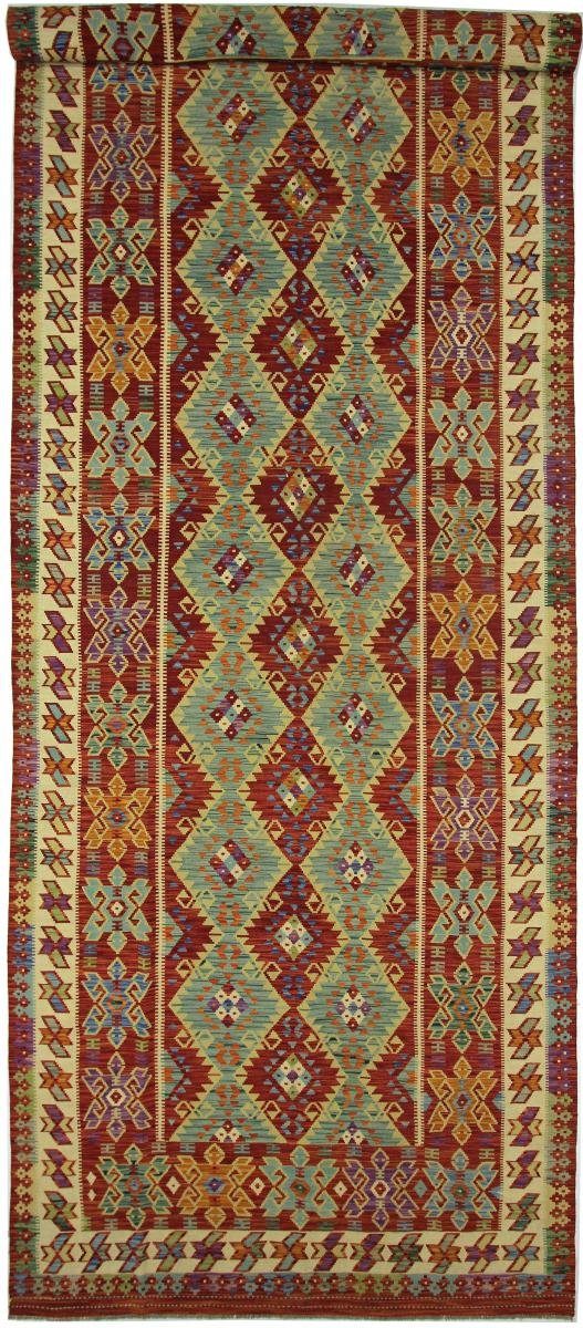 Orientteppich Kelim Afghan 206x583 Handgewebter Orientteppich Läufer, Nain Trading, rechteckig, Höhe: 3 mm
