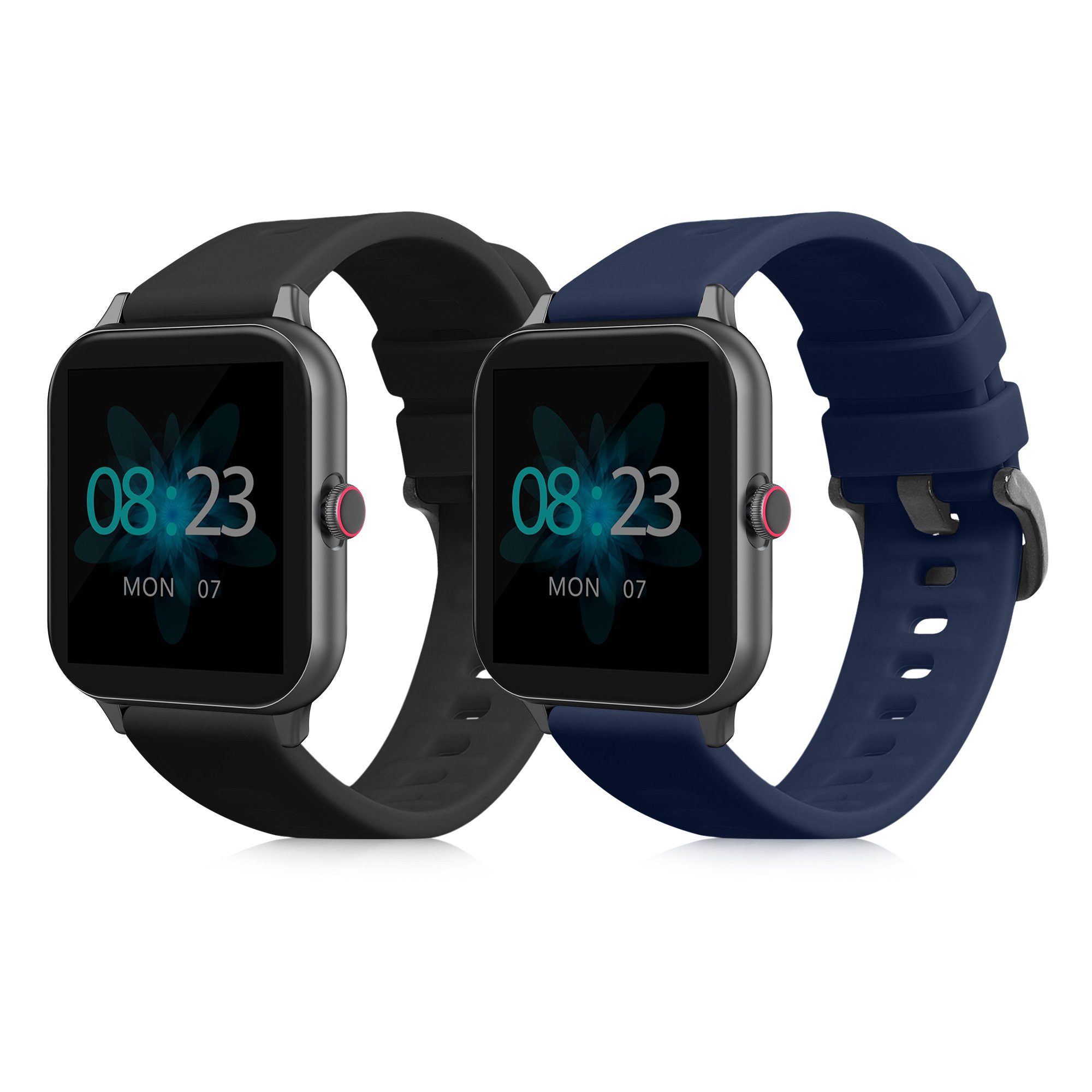 kwmobile 2x Uhrenarmband für Blackview R3 / R3 Pro Armband Smartwatch, 2-tlg., Fitnesstracker Band Set aus TPU Silikon - Ersatzarmband Smartwatch