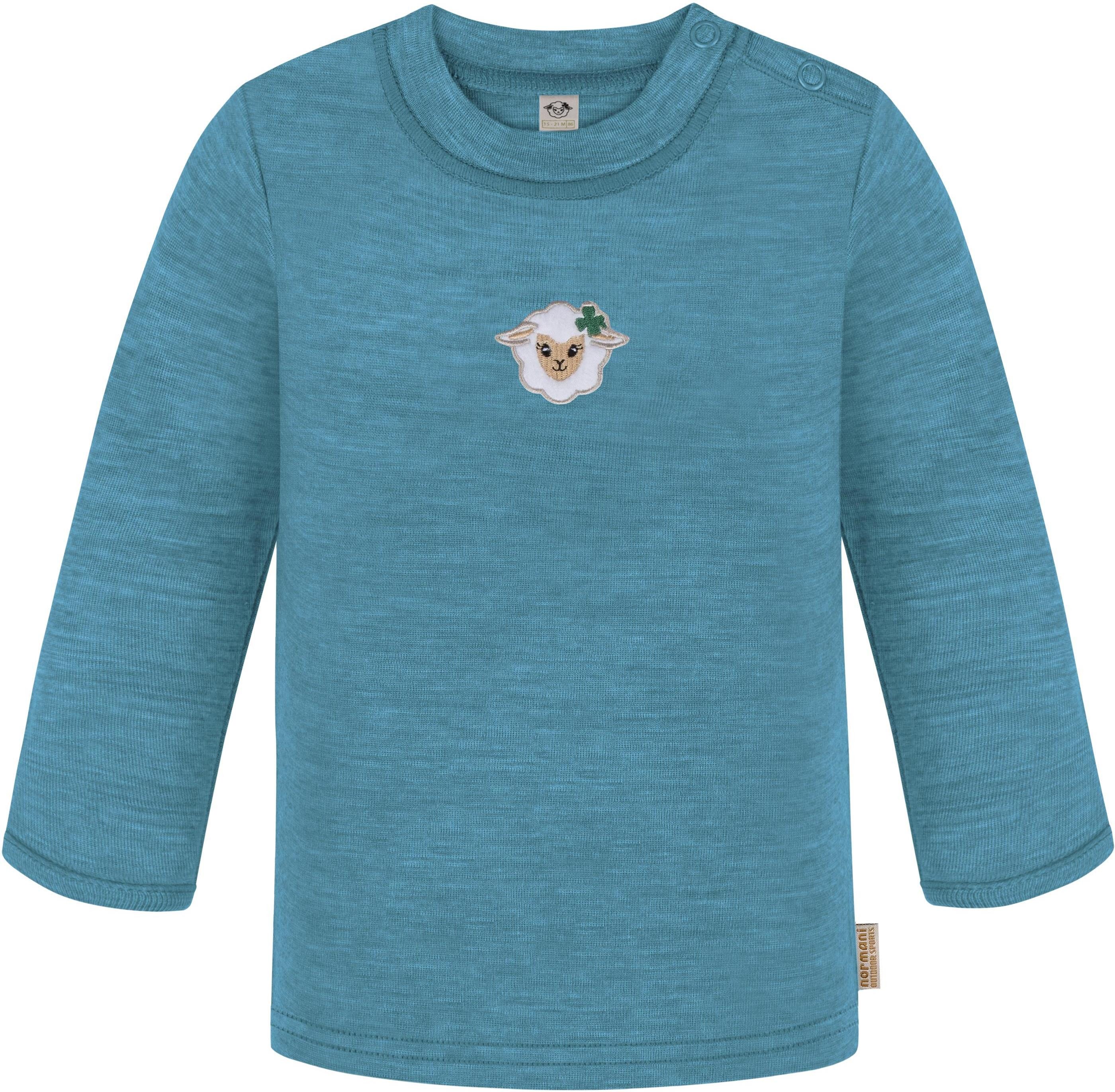 normani Langarmwickelbody Baby Merino Pullover und Merino Hose Baby Winter Unterwäsche Set Feinstrick Pullover und Unterhose