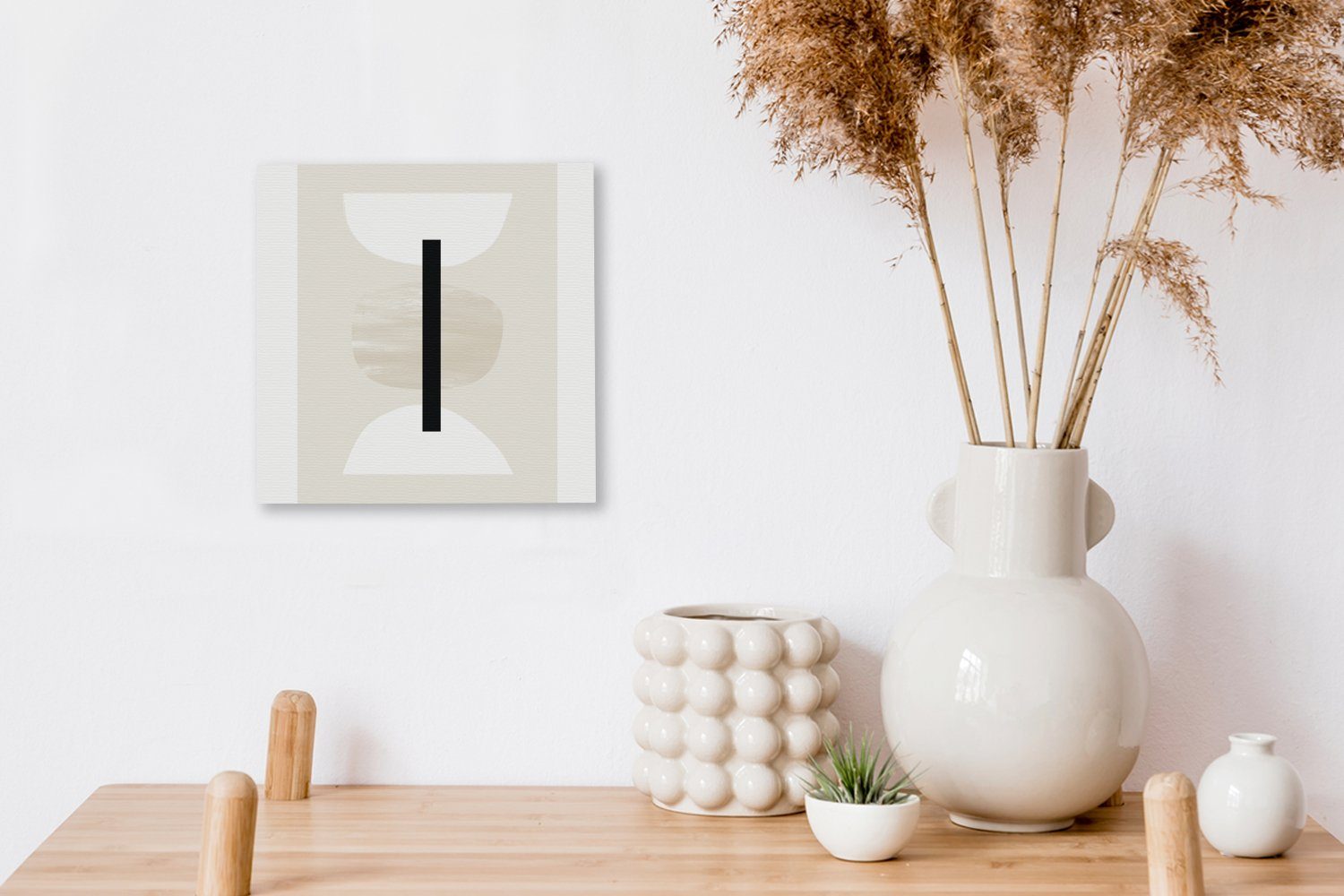 Leinwand - Wohnzimmer Schlafzimmer Bilder - für Geometrische (1 St), Leinwandbild Abstrakt Pastell, OneMillionCanvasses® Formen