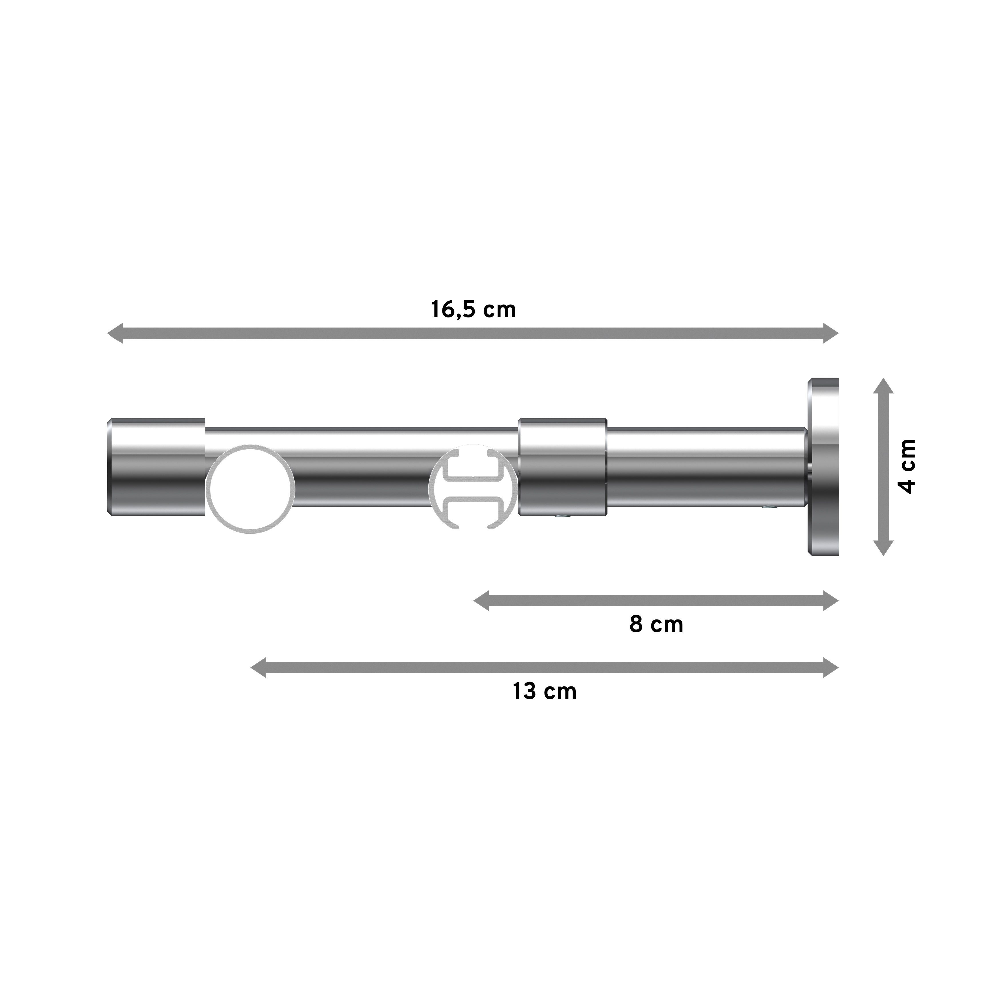 INTERDECO, Chrom mm, Verano, 2-läufig, 20 Wandmontage, Prestige Ø Gardinenstange