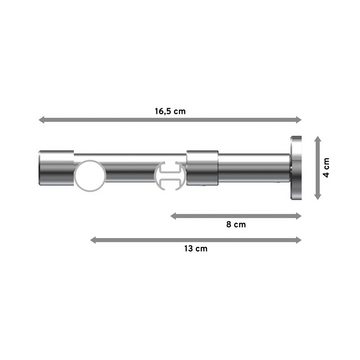 Gardinenstange Prestige Tanara, INTERDECO, Ø 20 mm, 2-läufig, Wandmontage, Schwarz / Chrom