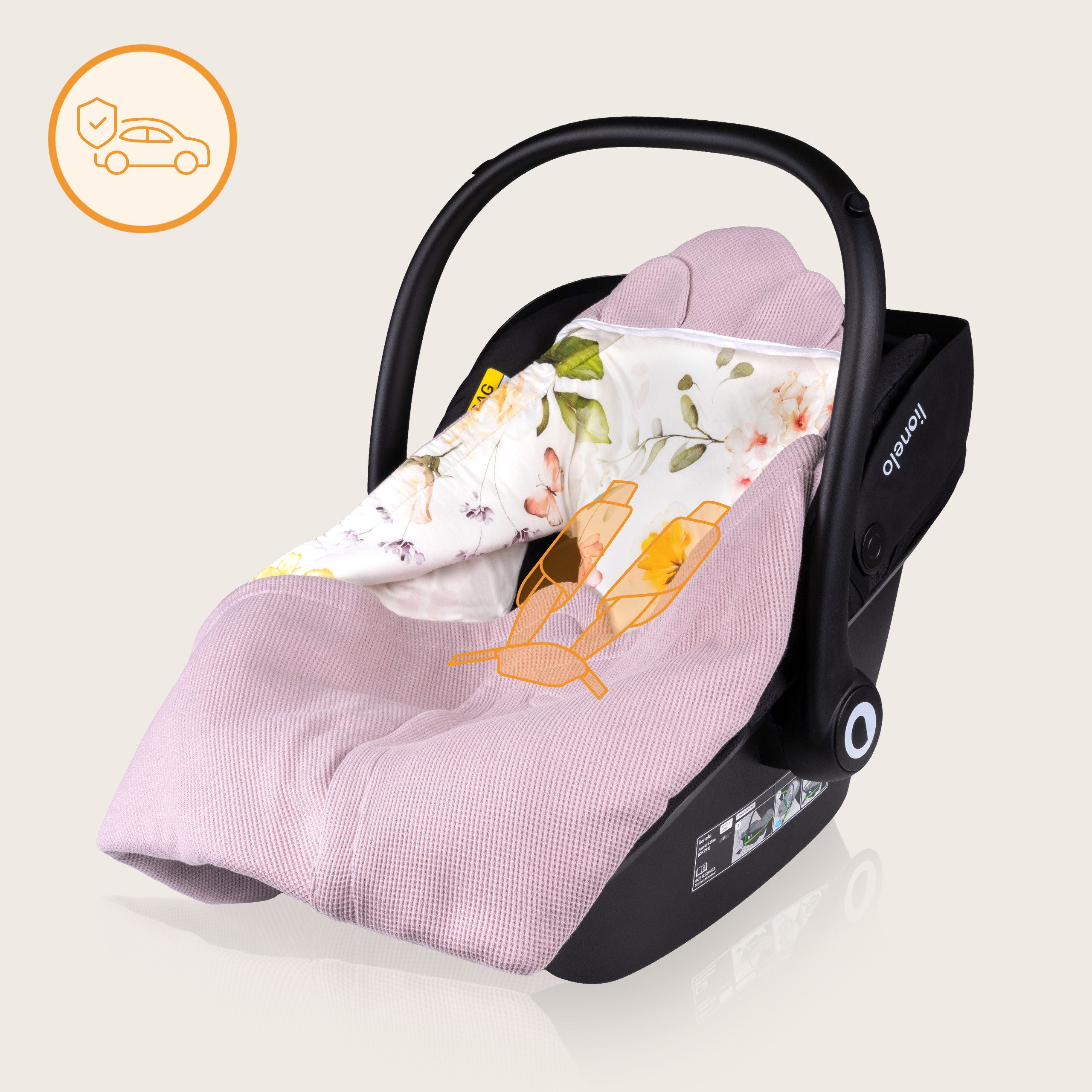 Kinderdecke TRAVEL SWADDLE BLANKET, lionelo, Hypoallergene Materialien/Bambus und Baumwolle/TOG 2,5 – Bild 4 von 5