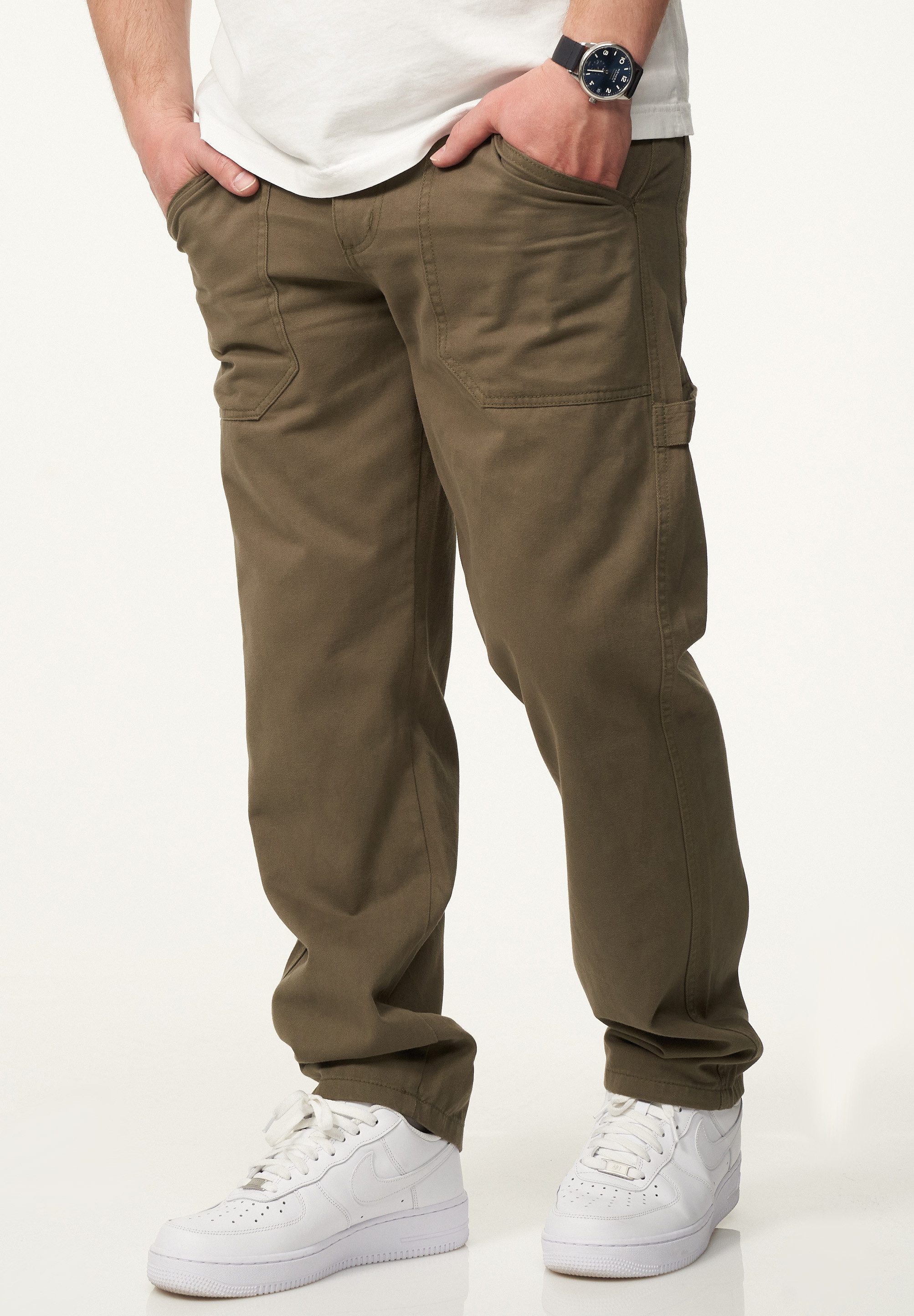 DAILY COTTON Straight-Jeans Hose im Carpenter-Stil - Regular-Fit Workwear Herren Freizeithose Denim Stoffhose - Pants