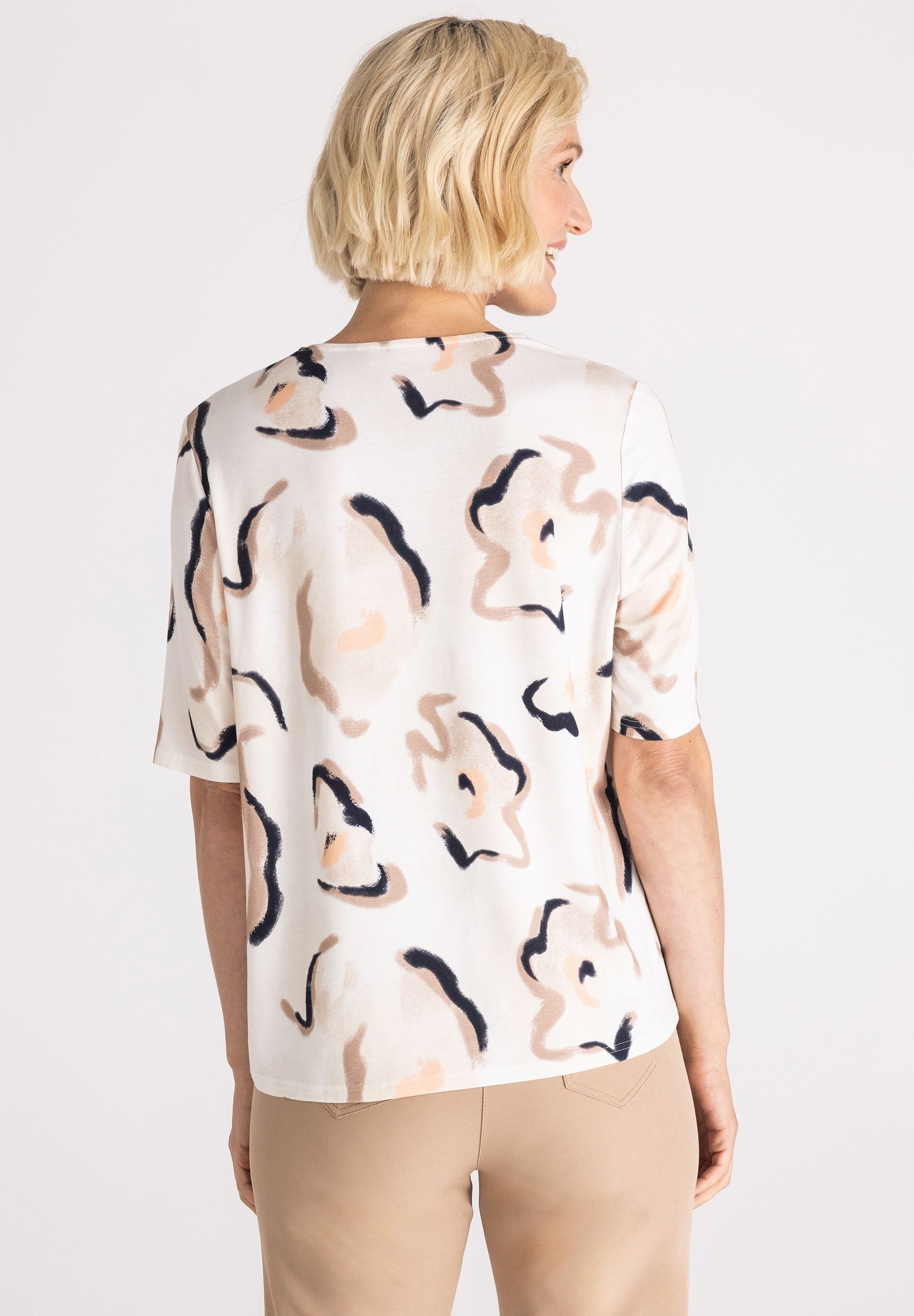 FRANK WALDER Blusenshirt mit Brushstroke-Design