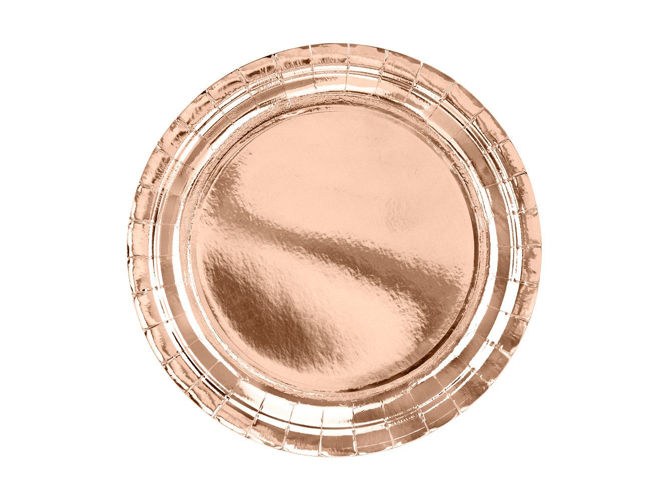 partydeco Pappteller, Pappteller rund 23cm Rosegold 6er Set