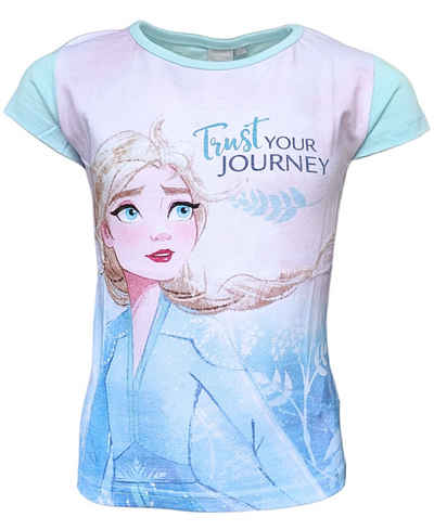 Disney Frozen T-Shirt Elsa - Trust Your Journey Mädchen Kurzarmshirt aus Baumwolle Gr. 98 - 128 cm