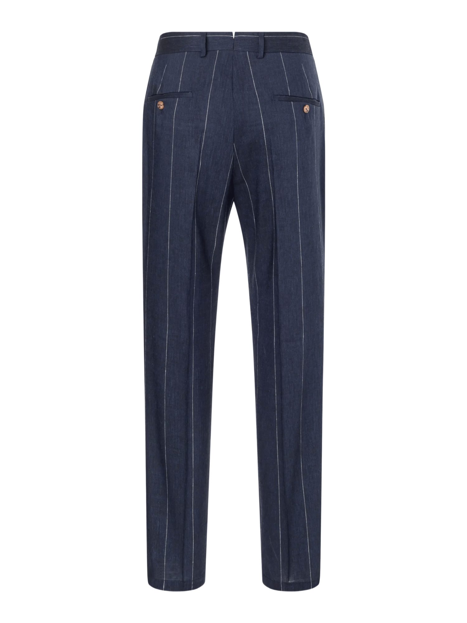 Windsor Stoffhose blau, Casual, Leinen, Gestreift, Straight Leg, Mittel