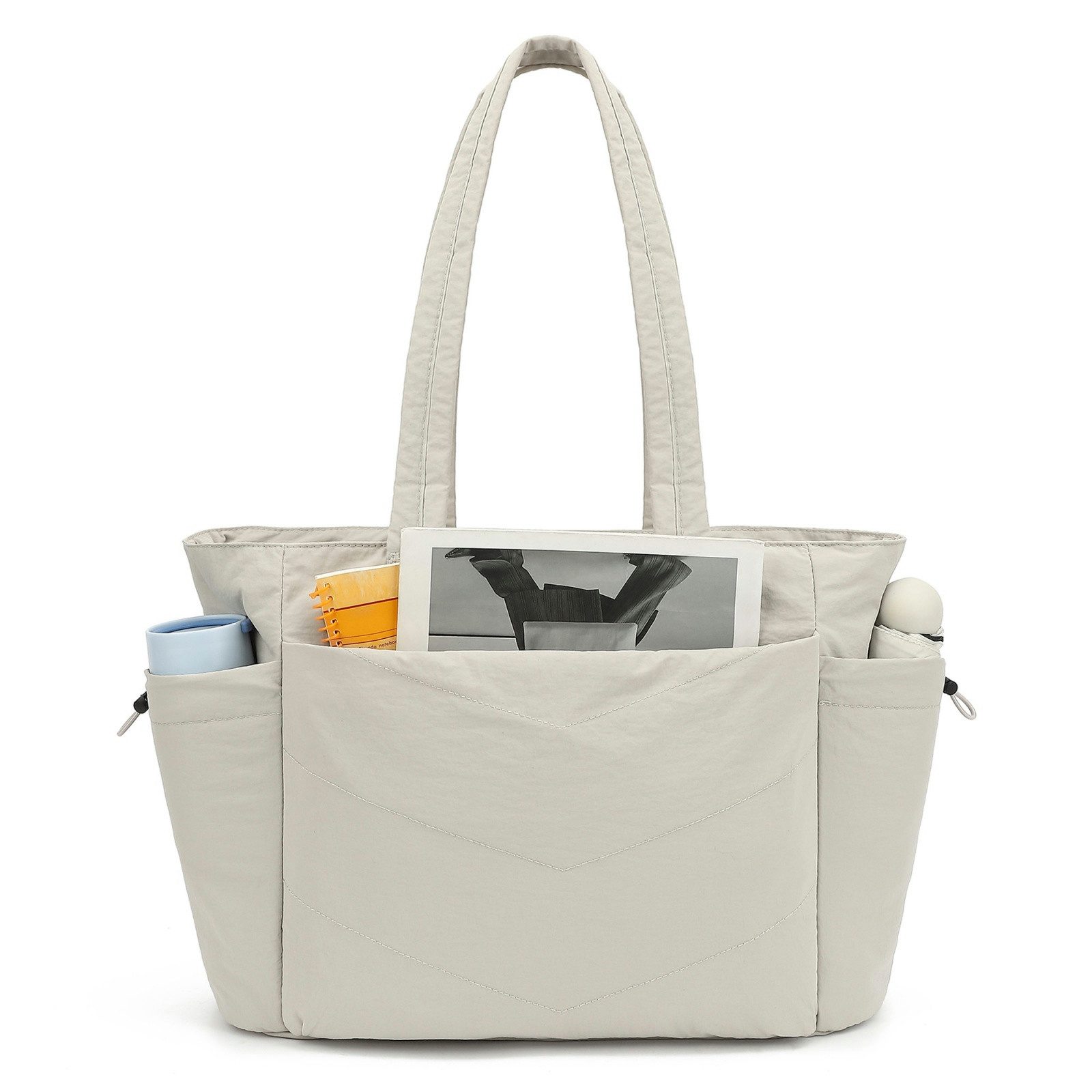 TAN.TOMI Umhängetasche Handtasche gesteppte Tragetasche Messenger Laptop Tasche, Mit Laptopfach und Reißverschluss für Schule Arbeit Reisen