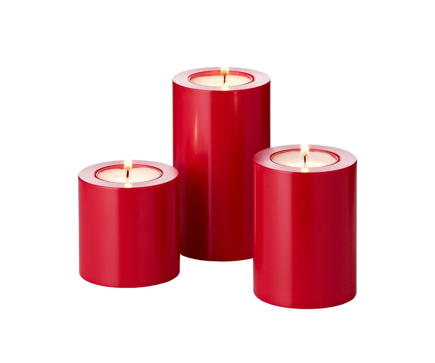EDZARD Teelichthalter Cornelius (3er Set), (Höhe 6/8/11, Ø 6 cm), rot, hitz günstig online kaufen