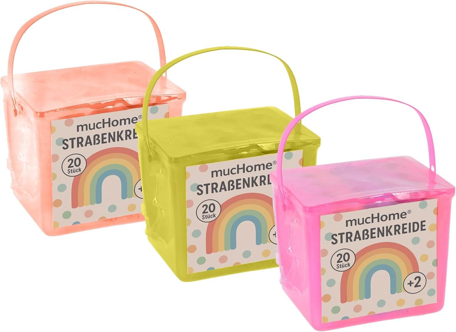 mucHome Malkreide Box Straßenkreide 5 verschiedene leuchtende Farben für Kinder, (60-tlg)