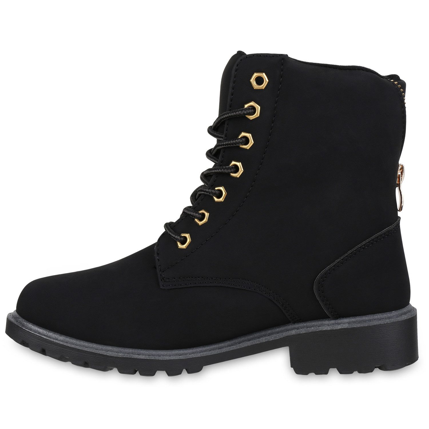 VAN HILL 812554 Winterstiefelette Worker Boots Damen Profil Sohle Outdoor S günstig online kaufen