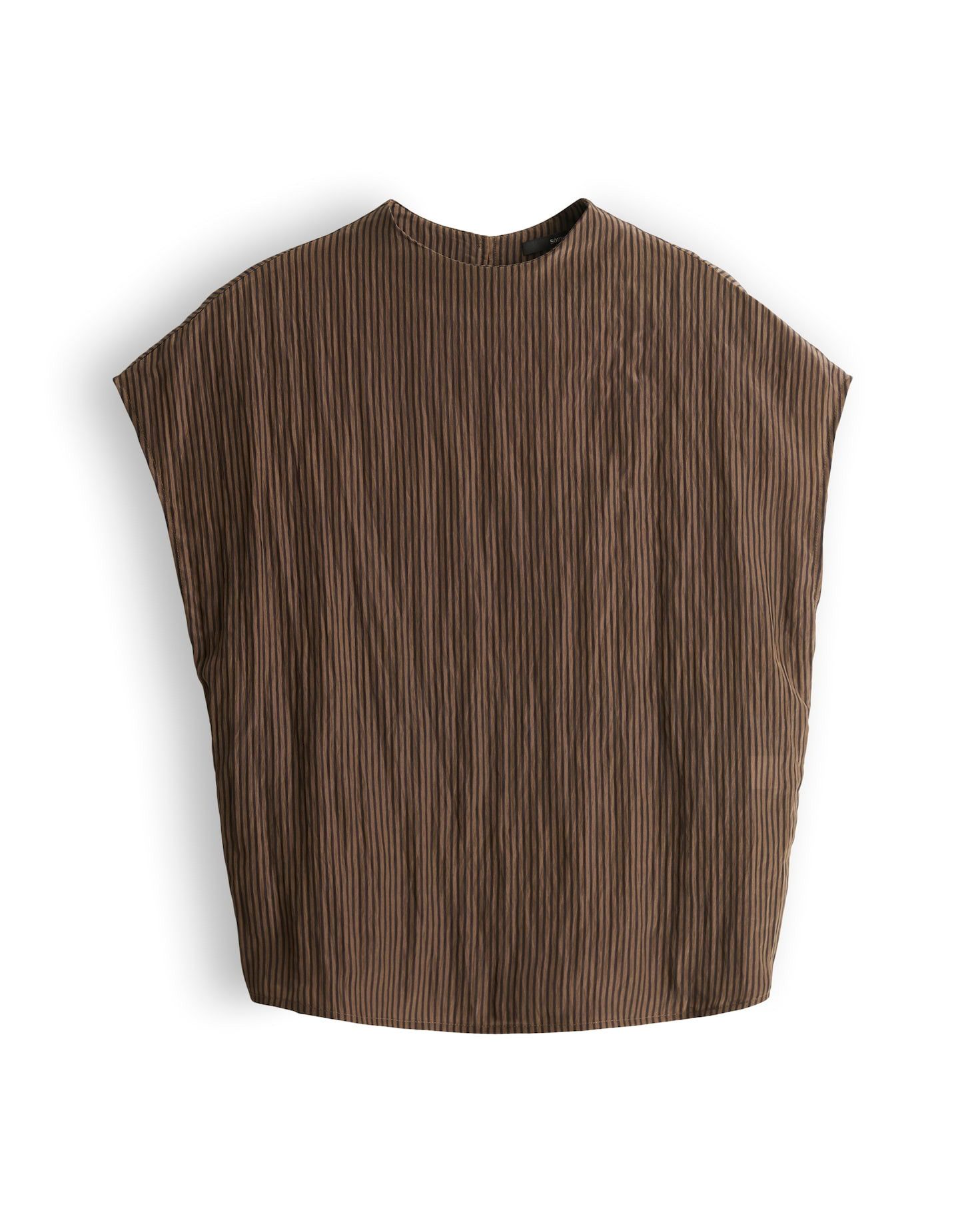 someday Kurzarmbluse Zava aus Webware mit Streifenmuster Mit feinem Glanz und Rückenschlitz für elegante Looks