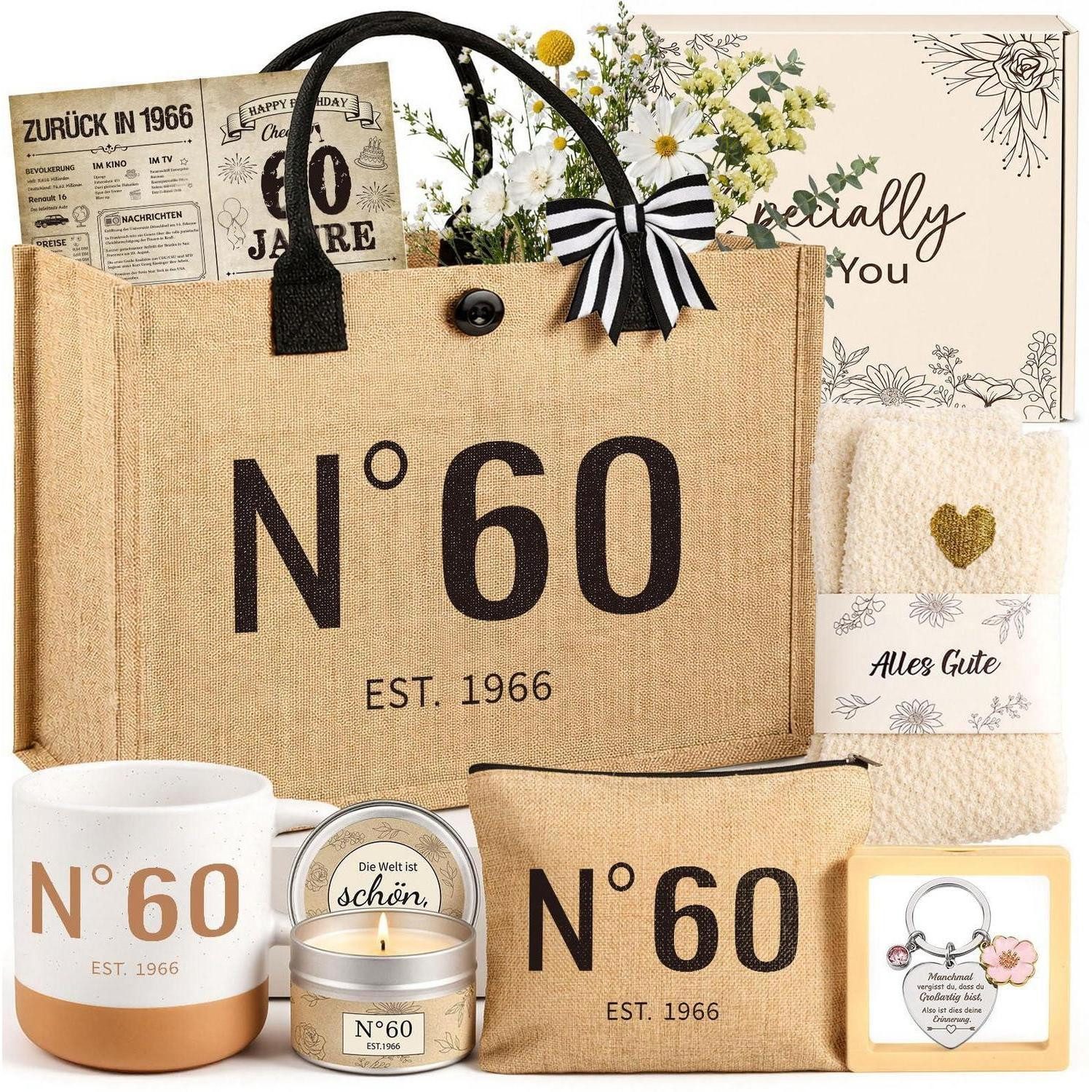 LuxusKollektion Geschenkbox 60 Geburtstag Geschenkset Damen Vintage 1966 8tlg