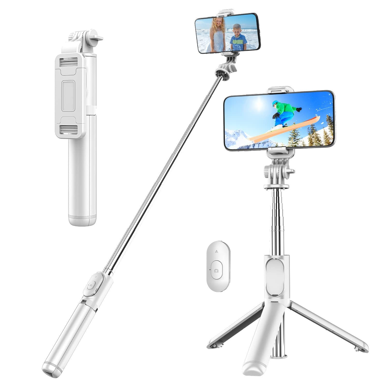 Haiaveng Bluetooth Selfie-Stick, mit Stativ Fernbedienung, Handyhalter  Selfiestick