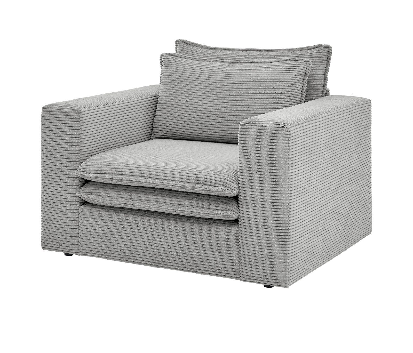 Furn.Design Loungesessel Pesaro (Polstersessel mit Cordbezug, Breite 110 cm), wahlweise mit Hocker