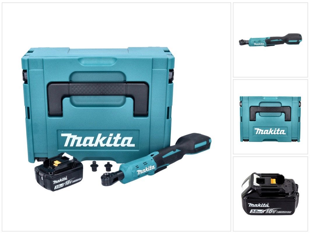Makita Umschaltknarre DWR 180 F1J Akku Ratschenschrauber 18 V 47,5 Nm 1/4" 3/8" + 1x Akku 3