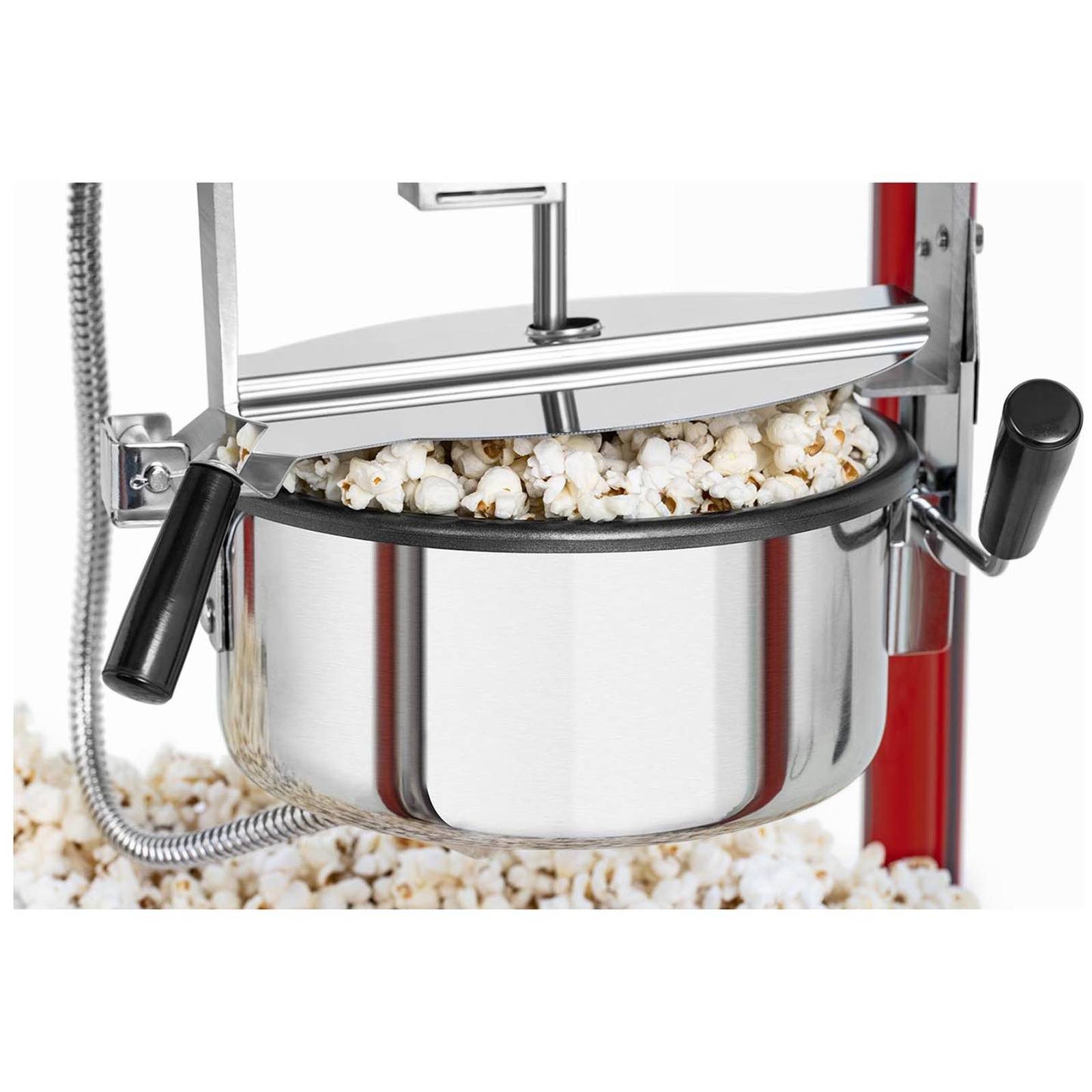 Royal Catering Popcornmaschine Popcornmaker 1500 W 5 kg/h rot Popcornautomat Teflon USA-Design – Bild 4 von 5