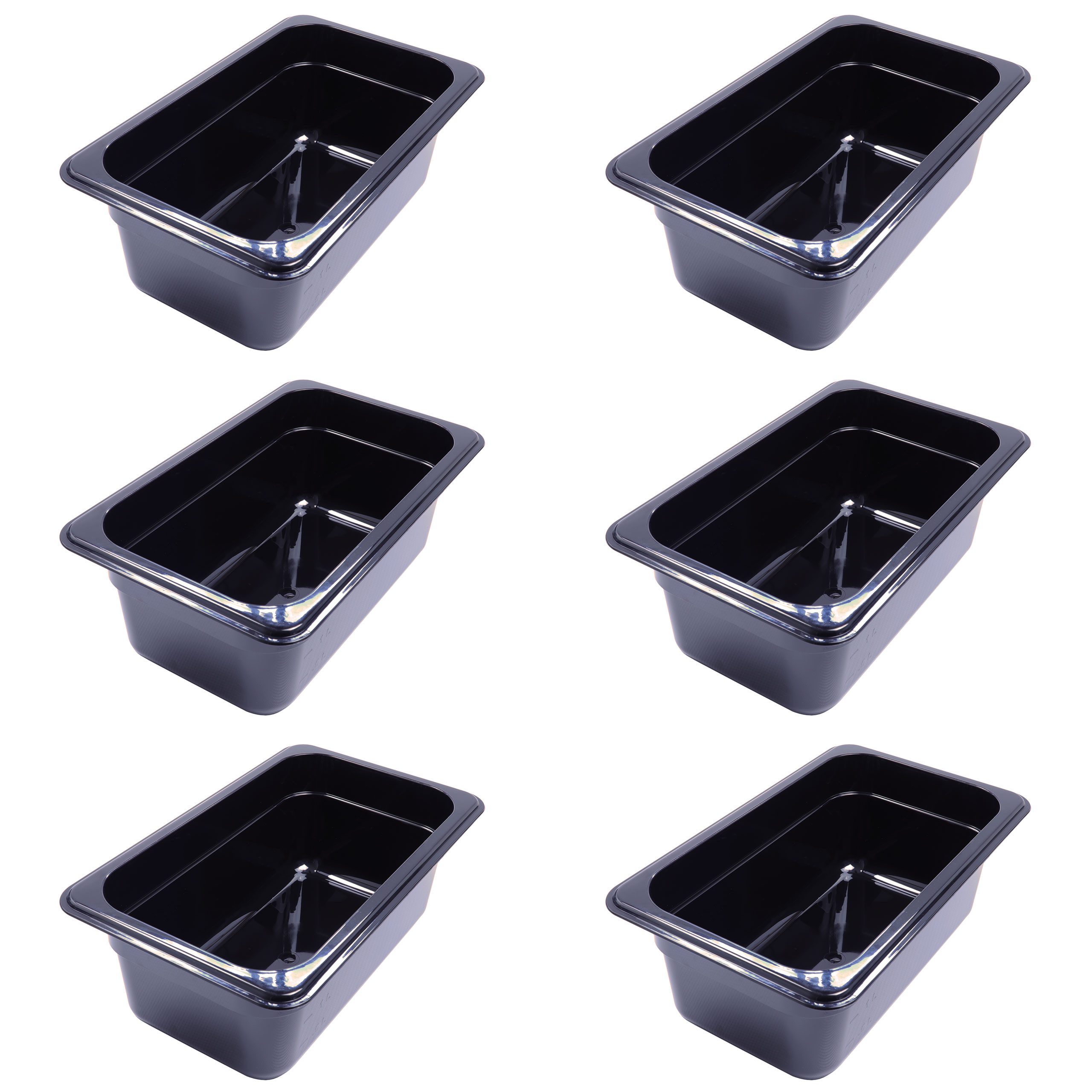 AcMax Salatschüssel GN 1/4 Polycarbonat schwarz GN-Behälter 2,8 Liter Tiefe 100mm, (1-tlg)
