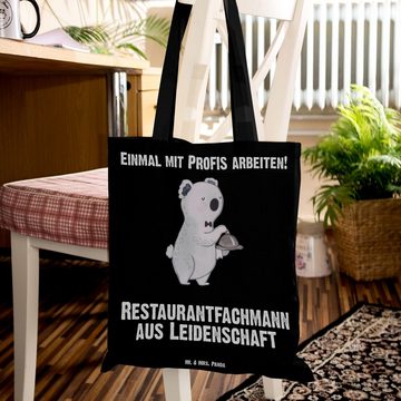 Mr. & Mrs. Panda Tragetasche Restaurantfachmann Leidenschaft - Schwarz - Geschenk, Jutebeutel, Kel (1-tlg), Modisches Design