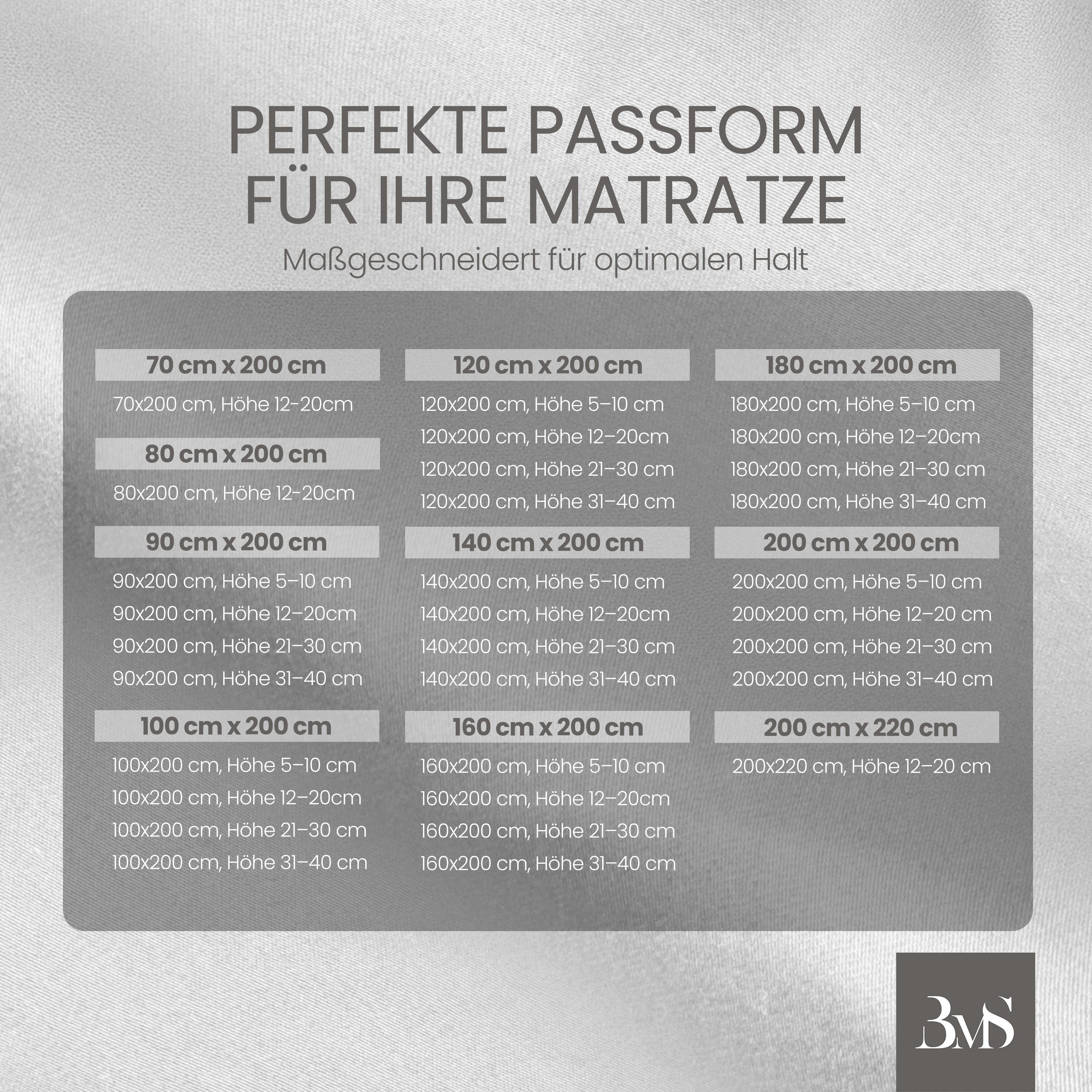 BETTWAESCHE-MIT-STIL Spannbettlaken Mako Satin Spannbettlaken, Matratzenhöhe 21-30 cm, Mako-Satin, Gummizug: rundum, (1 Stück) – Bild 5 von 5