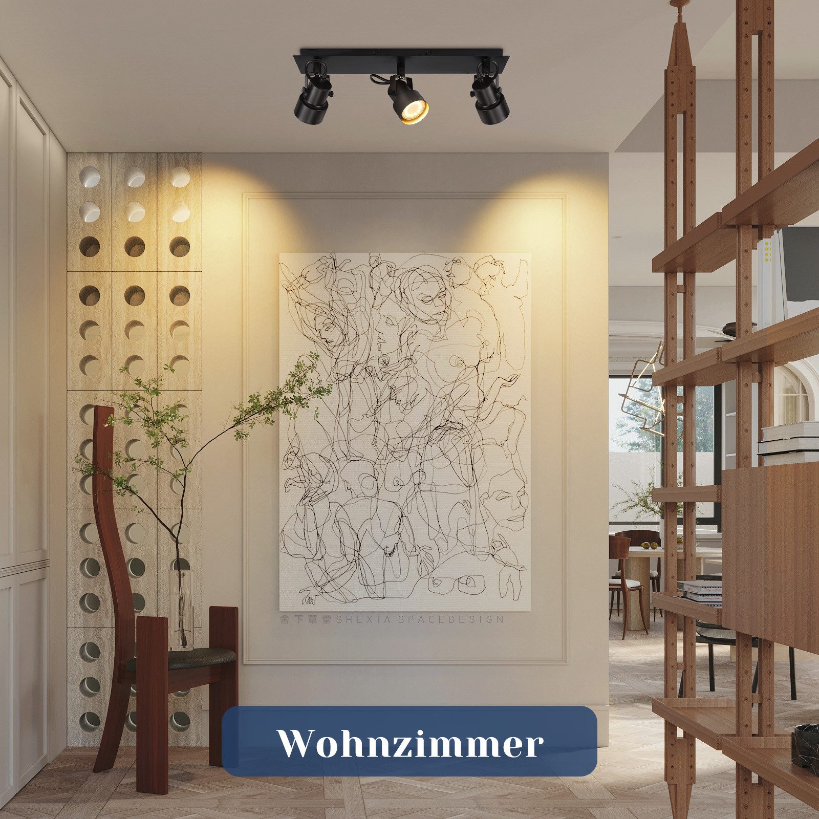 ZMH Deckenstrahler Schwarz - Vintage GU10 günstig online kaufen