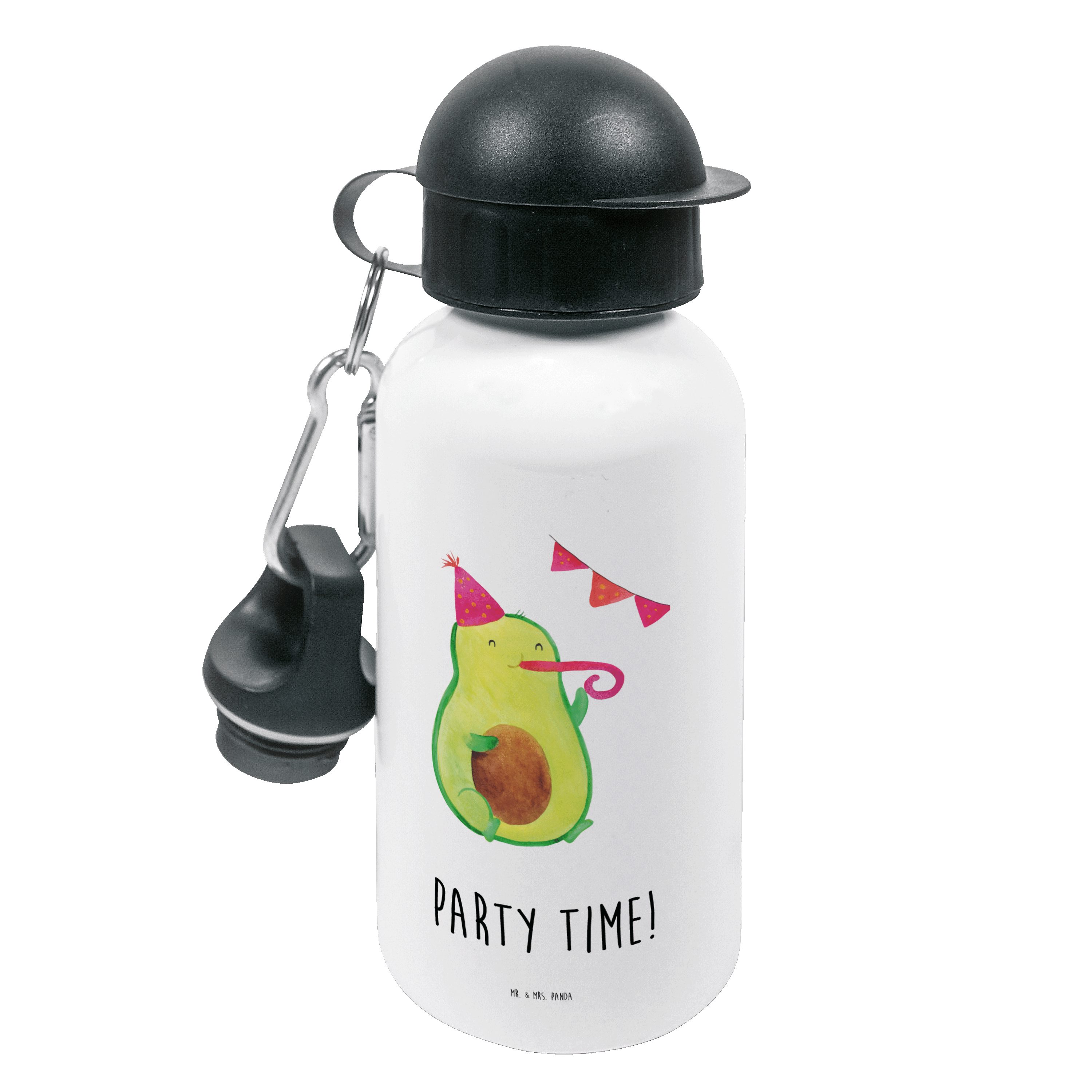 Mr. & Mrs. Panda Trinkflasche Avocado Party Time - Weiß - Geschenk, Feier, Kindergarten Flasche, Ve