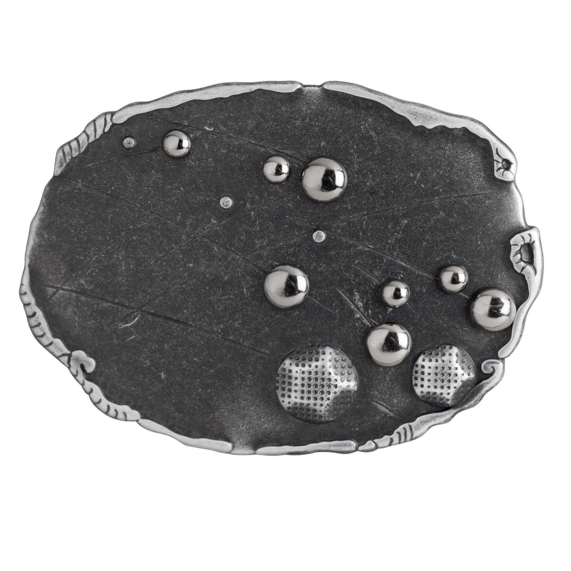 HERMANO 334407520020 Gürtelschnalle Metall Silber - FREDERIC 40mm Dots Buckle -