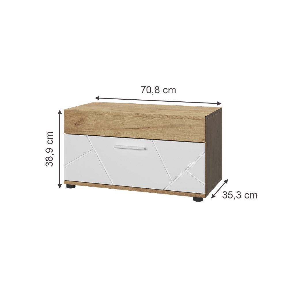 Vicco Bücherregal Berno, Goldkraft Eiche/Weiß, 70.8 günstig online kaufen