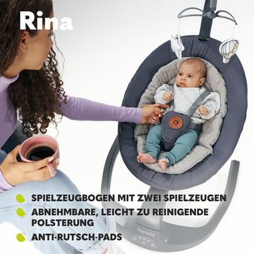 lionelo Babywippe RINA, 360° drehbarer Sitz2-in-1Schaukelsperre