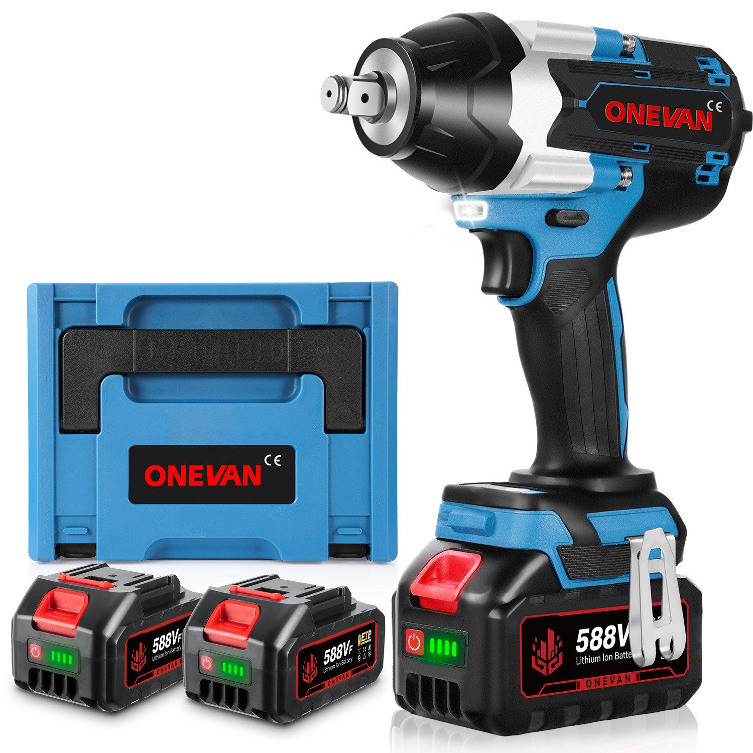 ONEVAN Akku-Schlagschrauber 1450 Nm Drehmoment 1/2 Zoll Bürstenloser günstig online kaufen