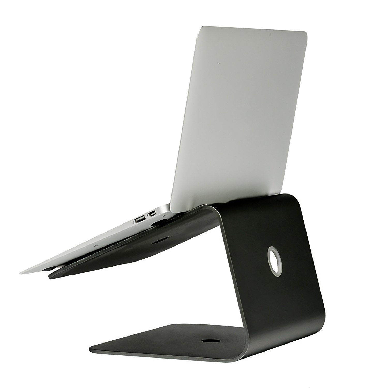 SLABO Laptop-Ständer Notebookhalterung Laptopständer für Mac Book, MacBook Air, MacBook Pro, alle Notebooks, Laptops "Aluminium" - SCHWARZ / BLACK – Bild 2 von 5