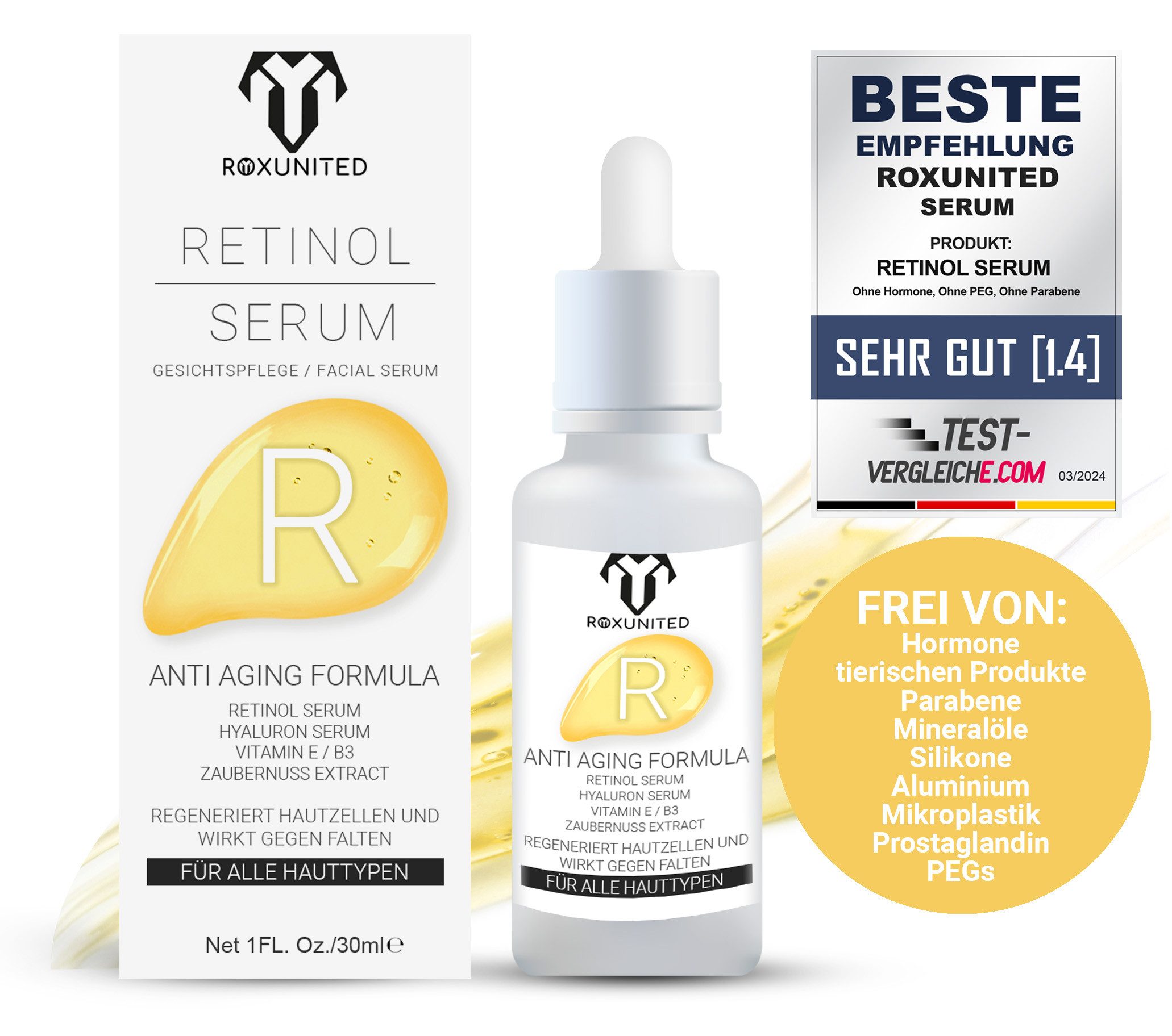 Gesichtsserum Retinol-Serum, Anti-Aging, 30 ml