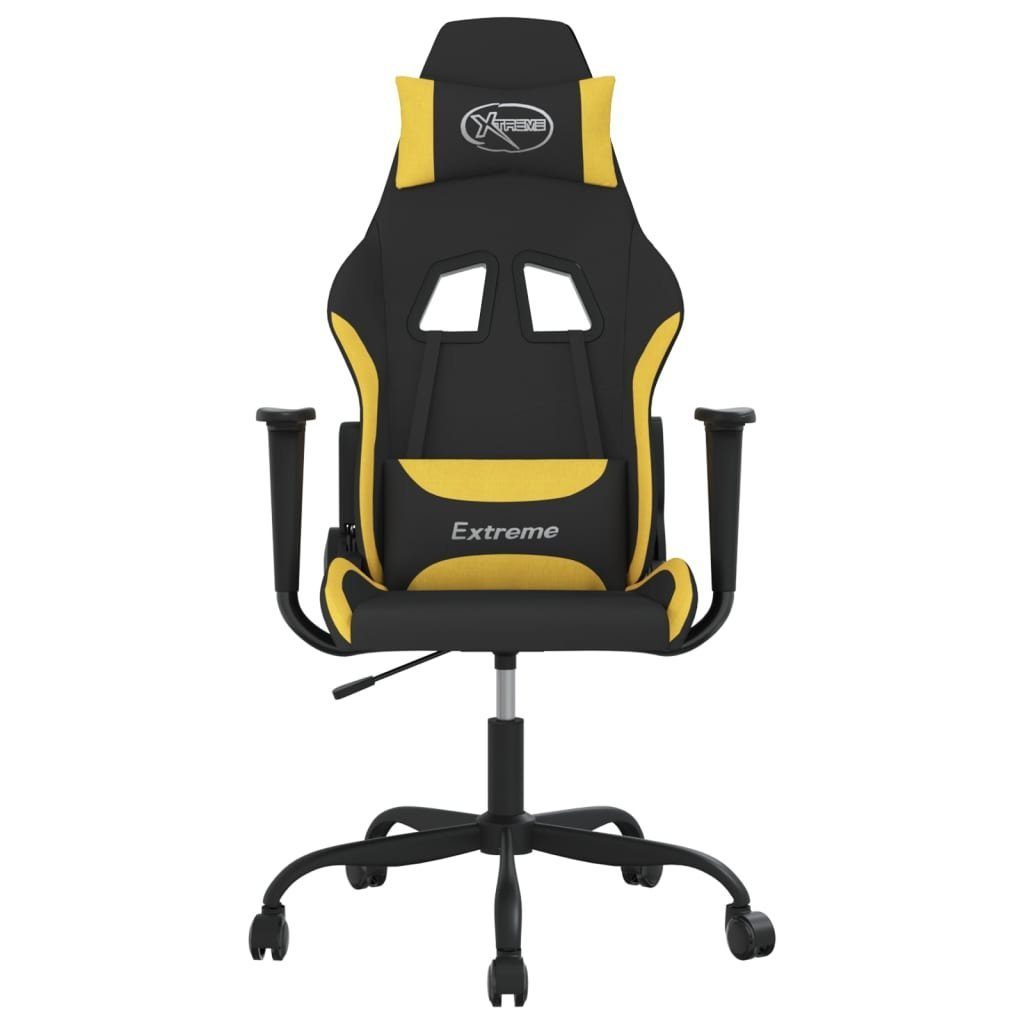 Hellgelb vidaXL Massagefunktion Gaming-Stuhl Gaming-Stuhl | (1 Gelb und Hellgelb Stoff mit St) Schwarz
