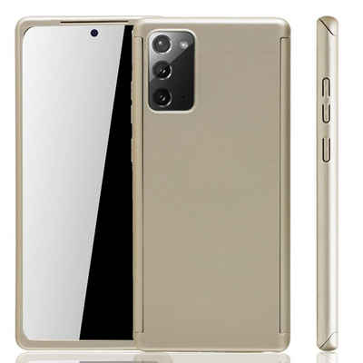 König Design Handyhülle Samsung Galaxy Note 20, Samsung Galaxy Note 20 Handyhülle 360 Grad Cover Displayschutz Full Cover Gold