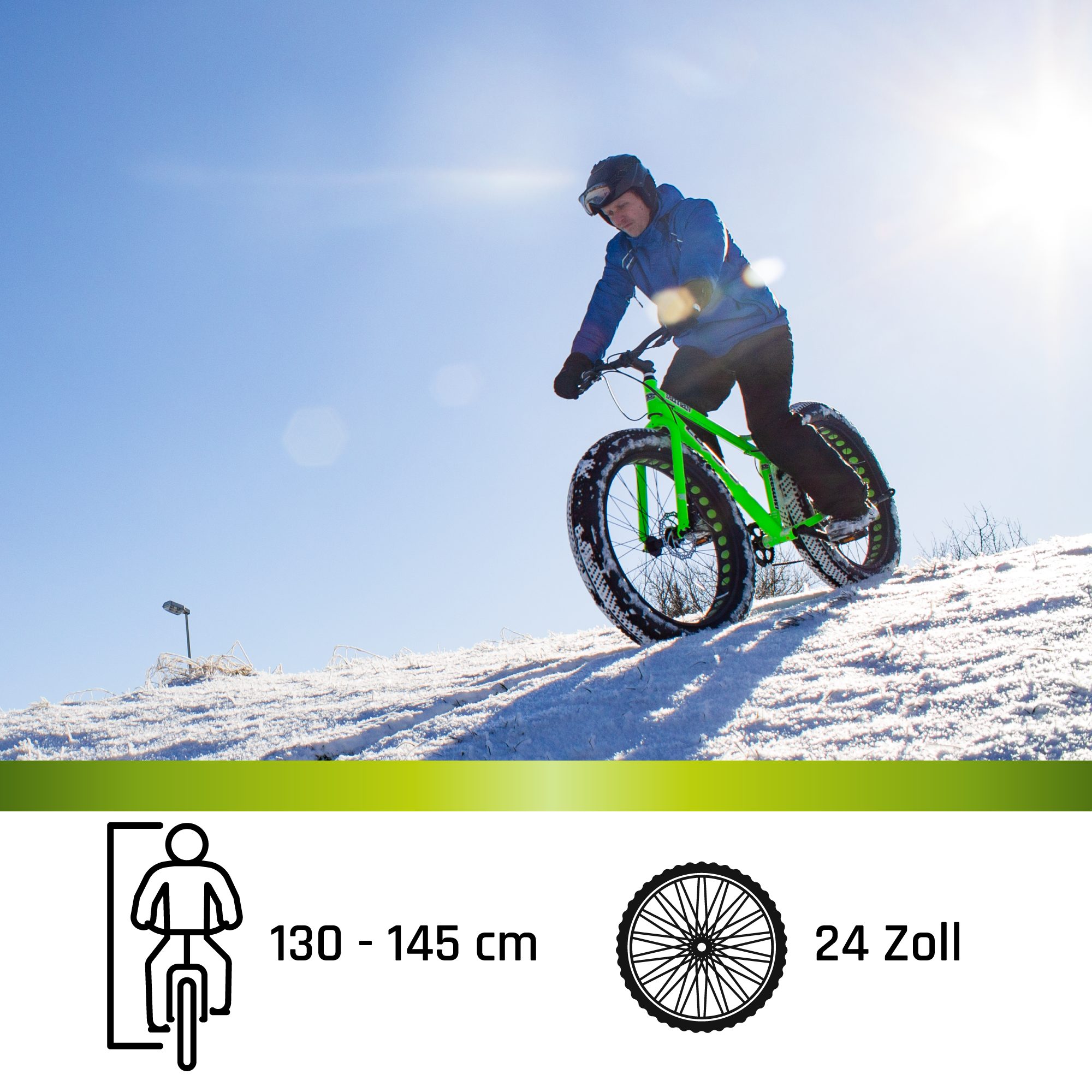 Galano Mountainbike Fatman 4.0, 7 Gang Shimano Tourney Schaltwerk, Kettenschaltung, Jugendfahrrad ab 8 Jahre Jungen Mädchen 130 - 145 cm Fatbike MTB