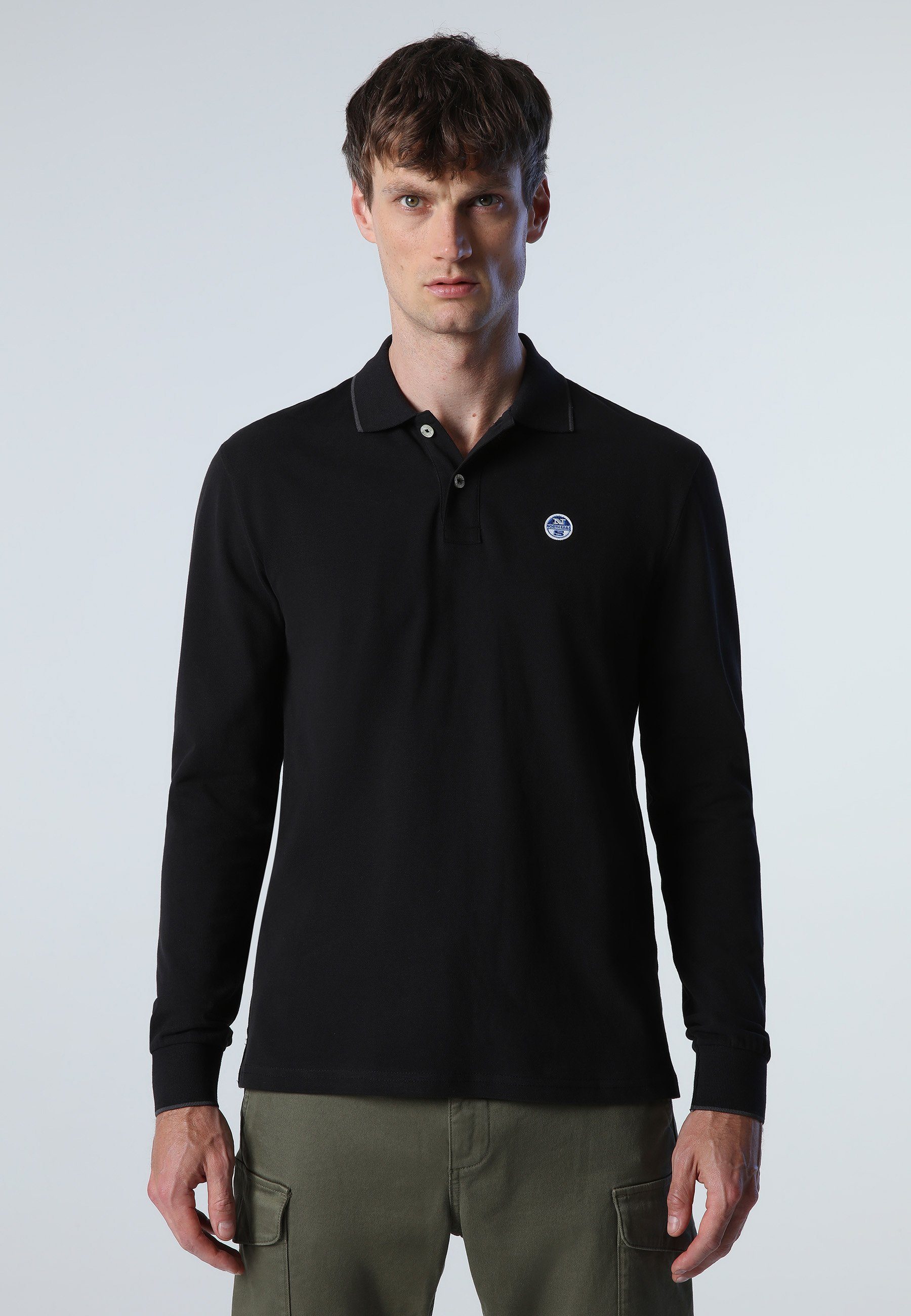 North Sails Poloshirt Poloshirt Long-sleeved polo shirt MILKY BLACK