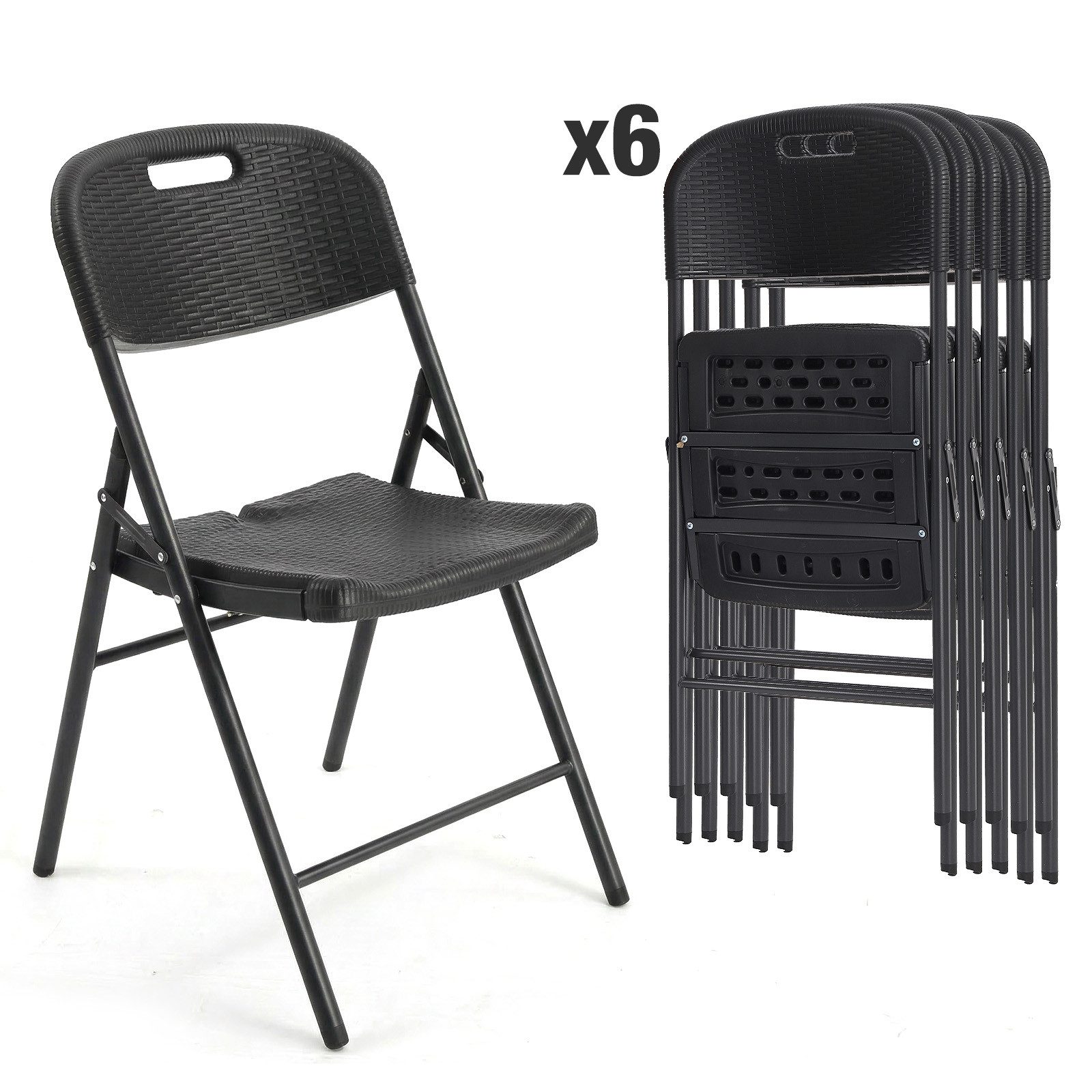 Sekey Klappstuhl Klappstuhl Set bis 150kg stabil faltbar Gartenstuhl Metall, Bis 150kg belastbar – stabil, faltbar & platzsparend