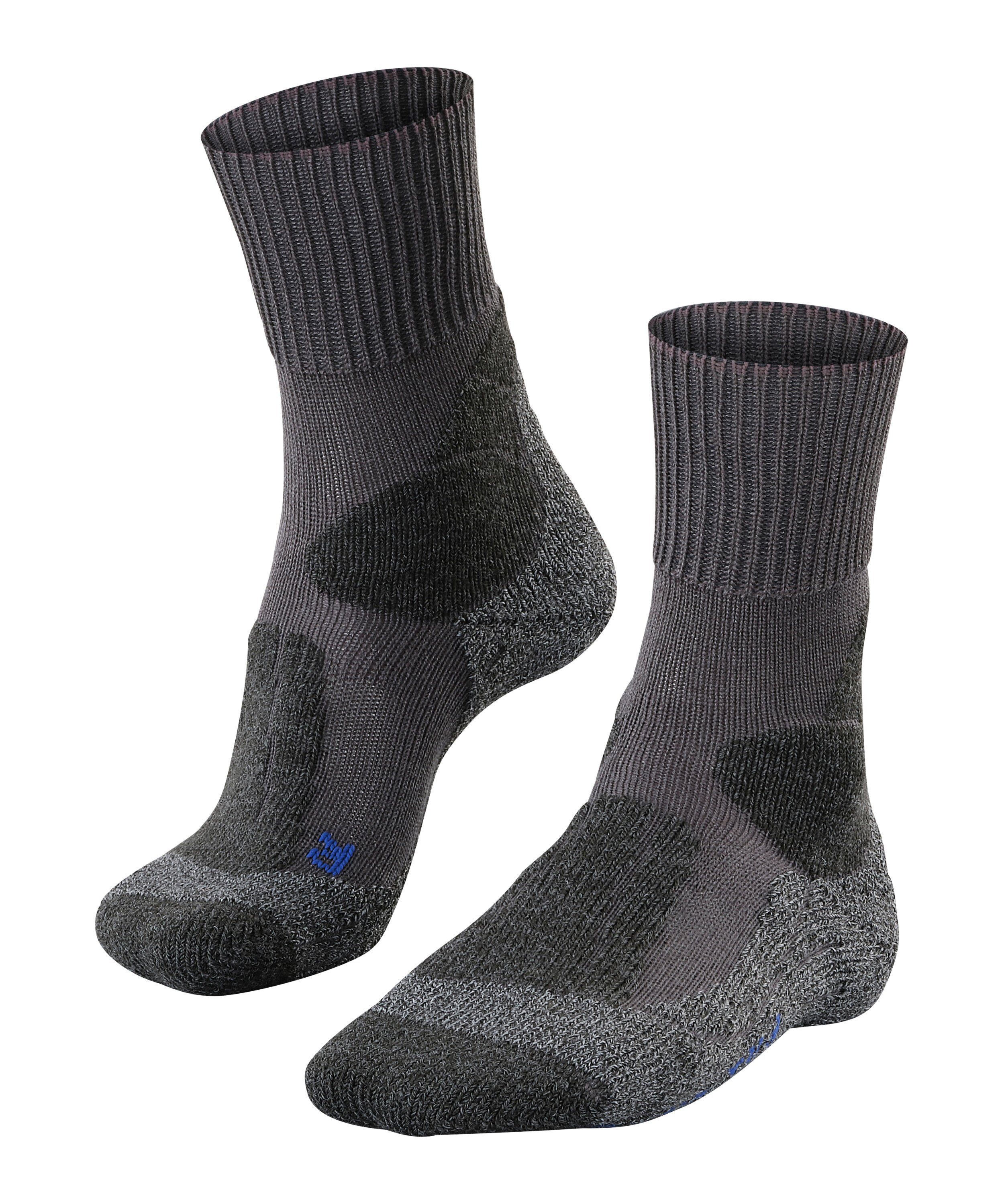 FALKE Wandersocken TK1 Adventure Cool (1-Paar) Hoher Schutz für bergiges Gelände asphalt mel. (3180) | Wandersocken