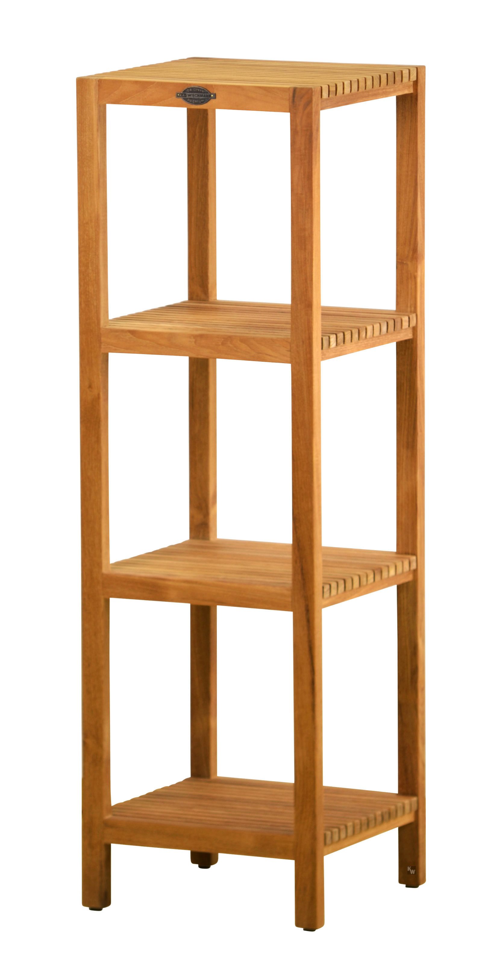Kai Wiechmann Badregal Holz Badezimmerregal Mariella Premium Teak, Massivholz Regal, 4 Etagen, Premium Teakholz, ideal für Feuchträume