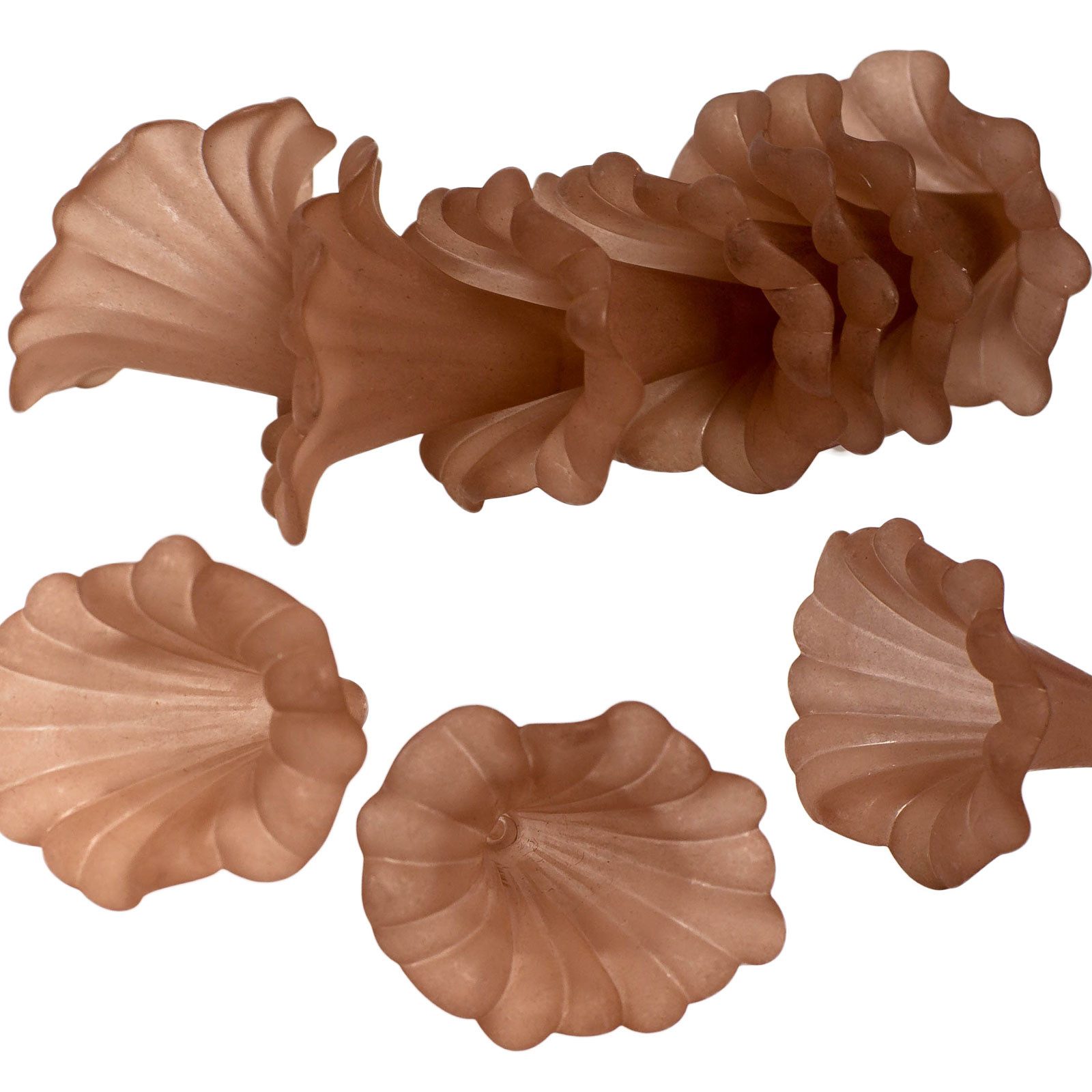 maDDma Bastelperlen Blütenkelch Perlen 10er Set, Acryl matt – DIY Deko in 15 Farben, (10er Set 10-tlg), schokobraun